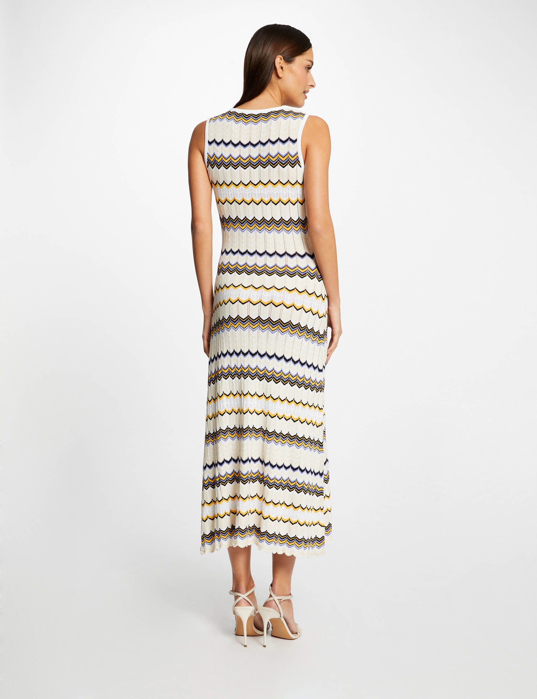 Maxi straight jumper dress chevron print ivory ladies' Maxi straight jumper dress chevron print ivory ladies'