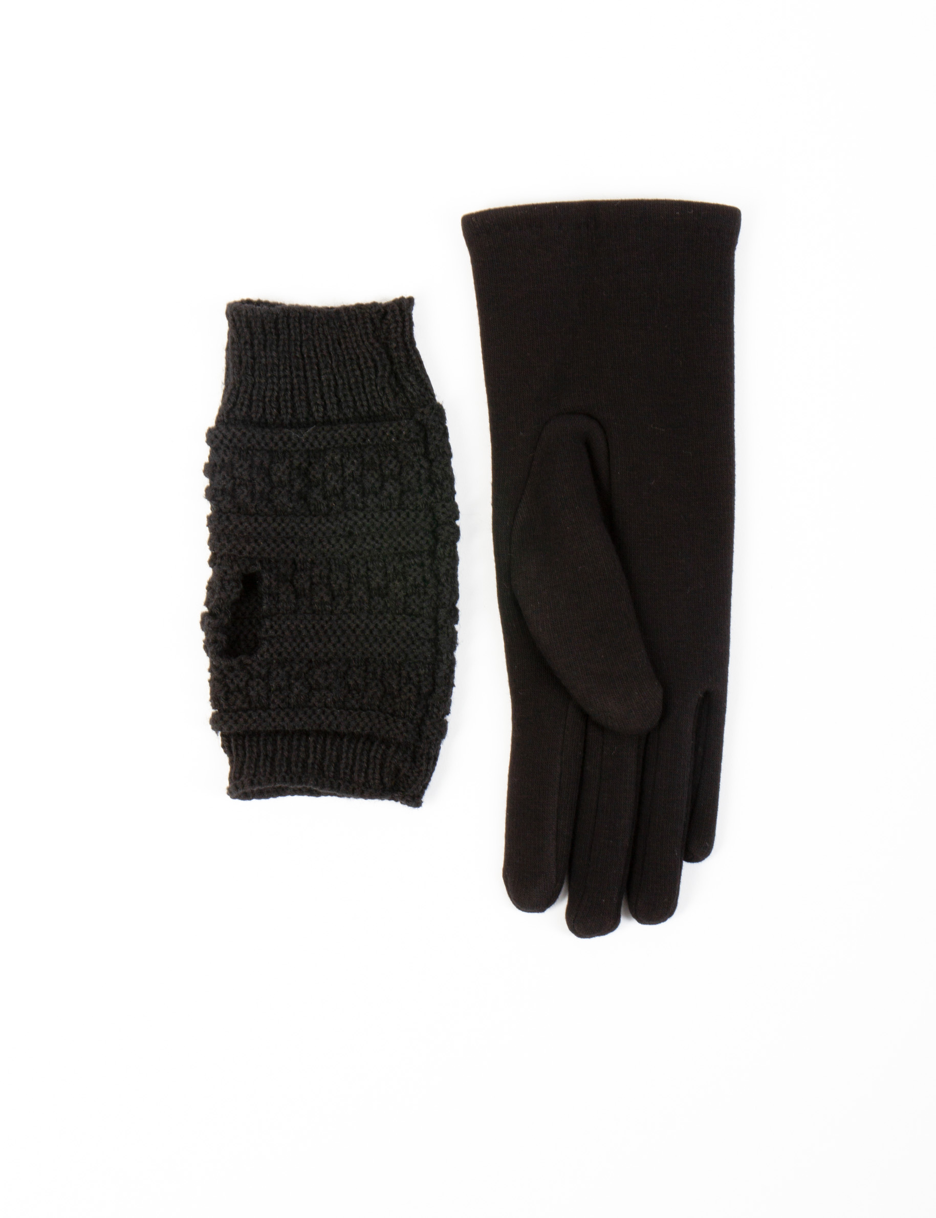knitted gloves with rhinestones black women Knitted gloves with rhinestones black women