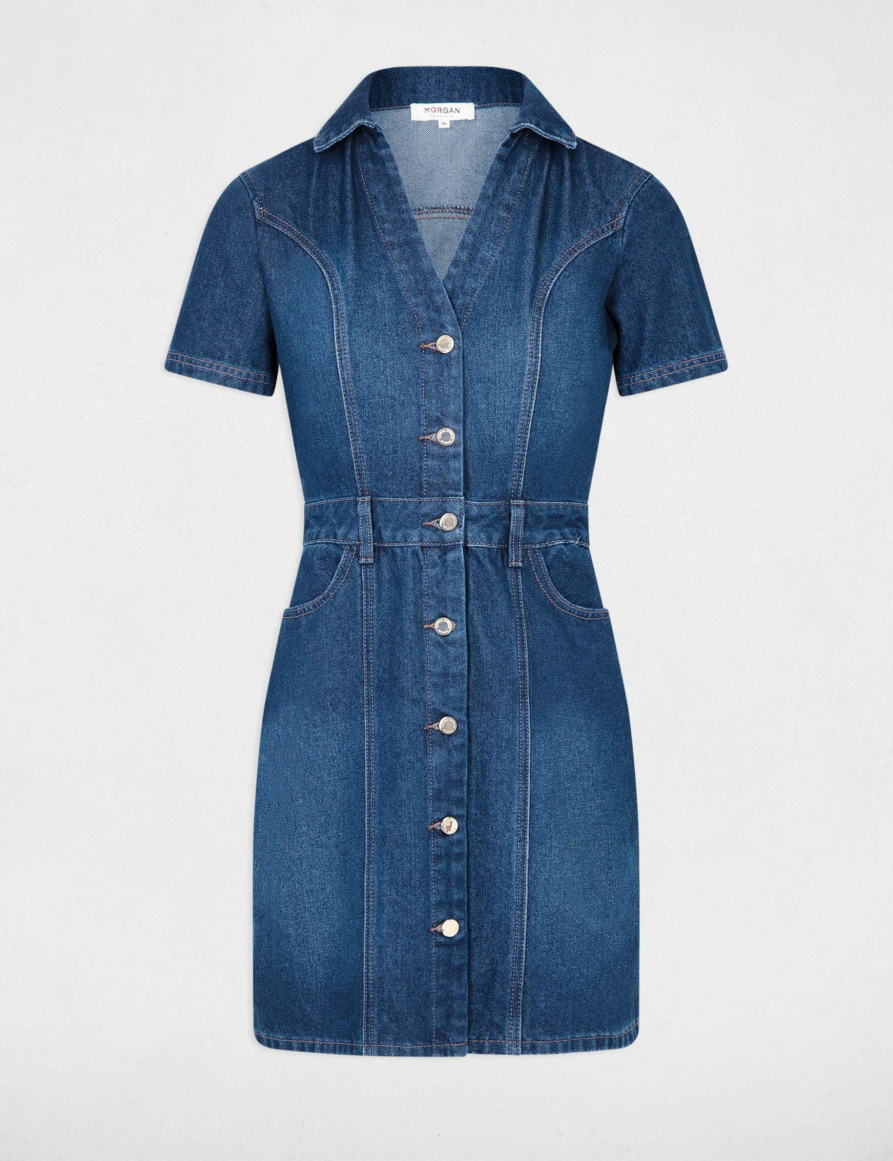 robe courte ajustee en jean jean brut femme Robe courte ajustée en jean jean brut femme