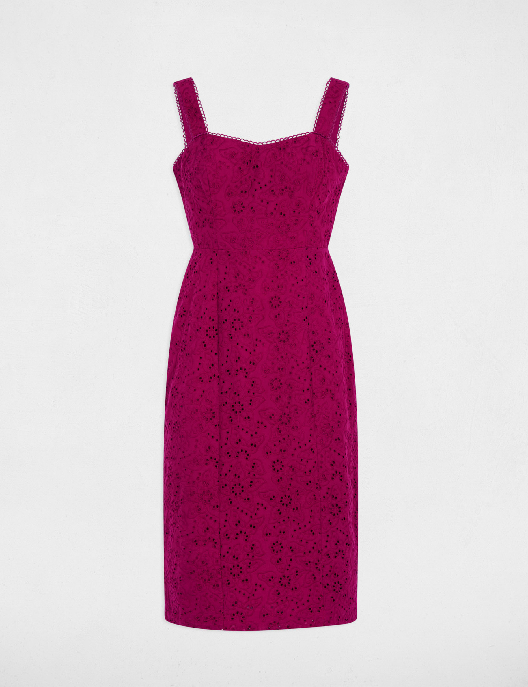 Embroidered lace sheath dress plum women