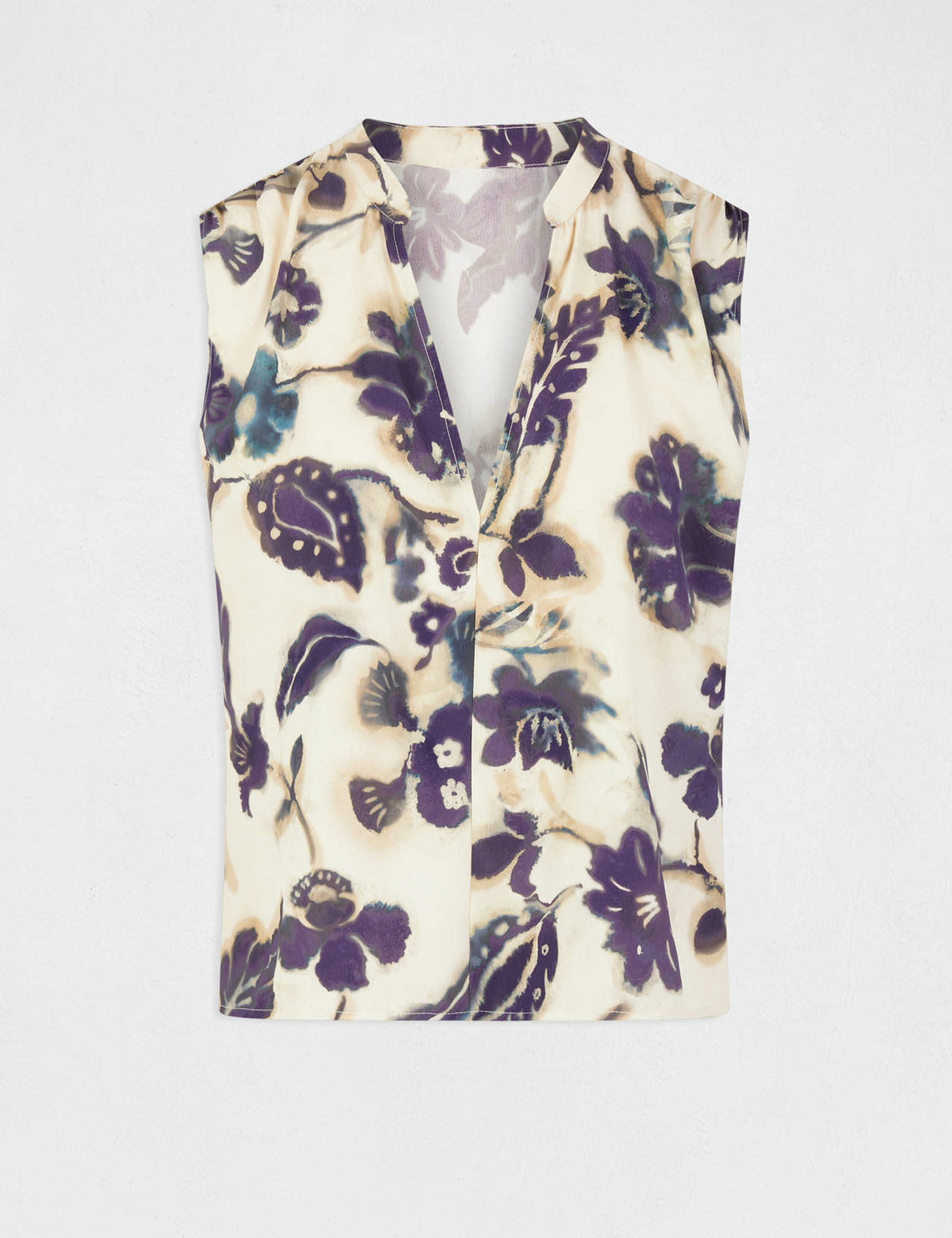 Sleeveless blouse floral print multico ladies'