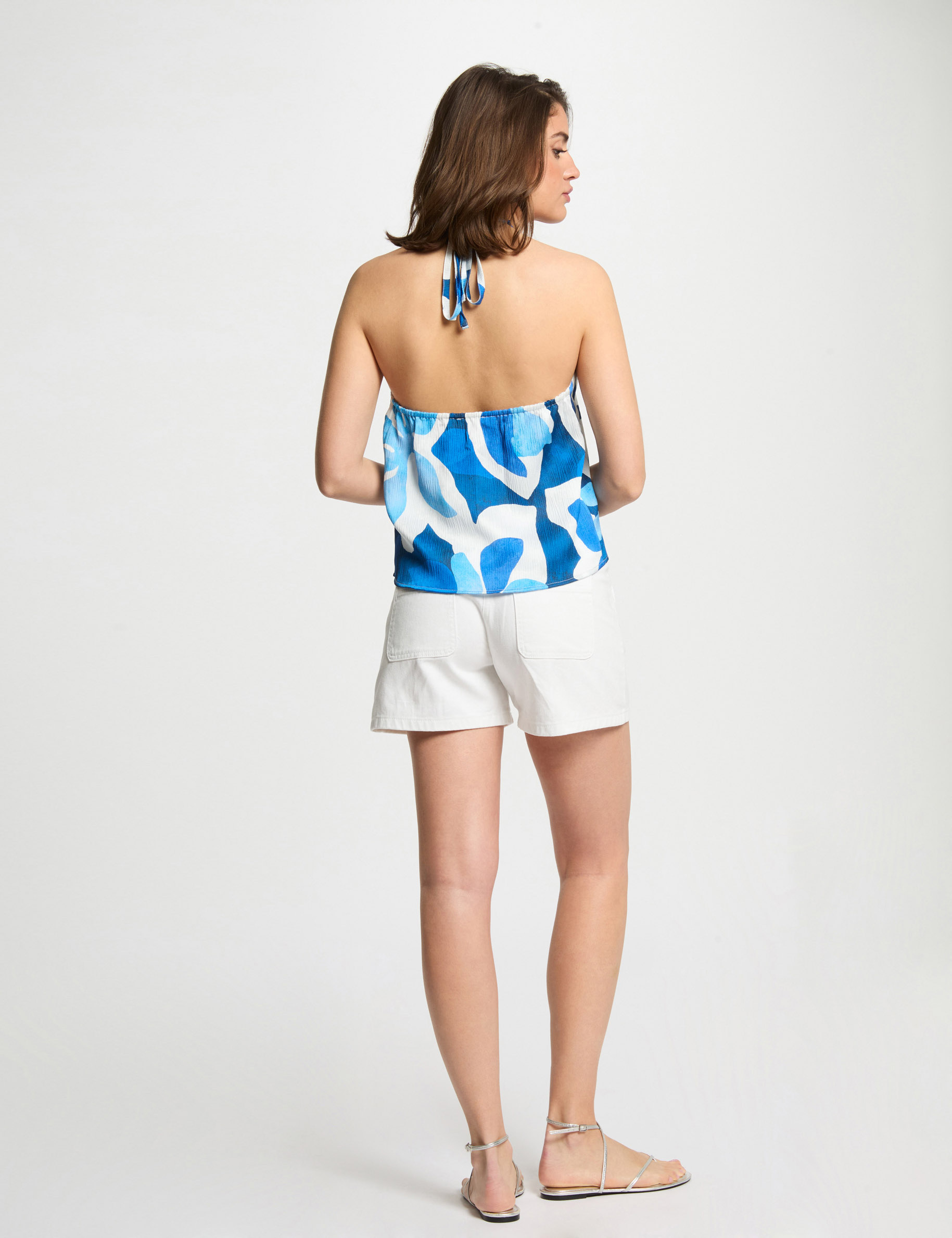 printed open back top multicolor women Printed open back top multicolor women