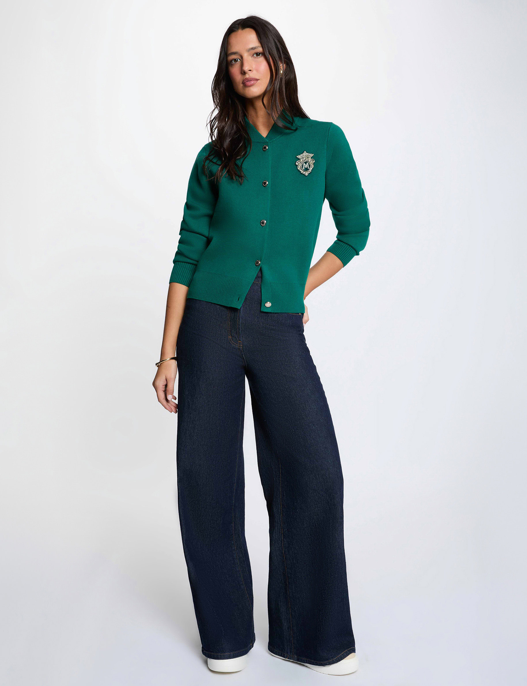 Teddy high neck sweater green women