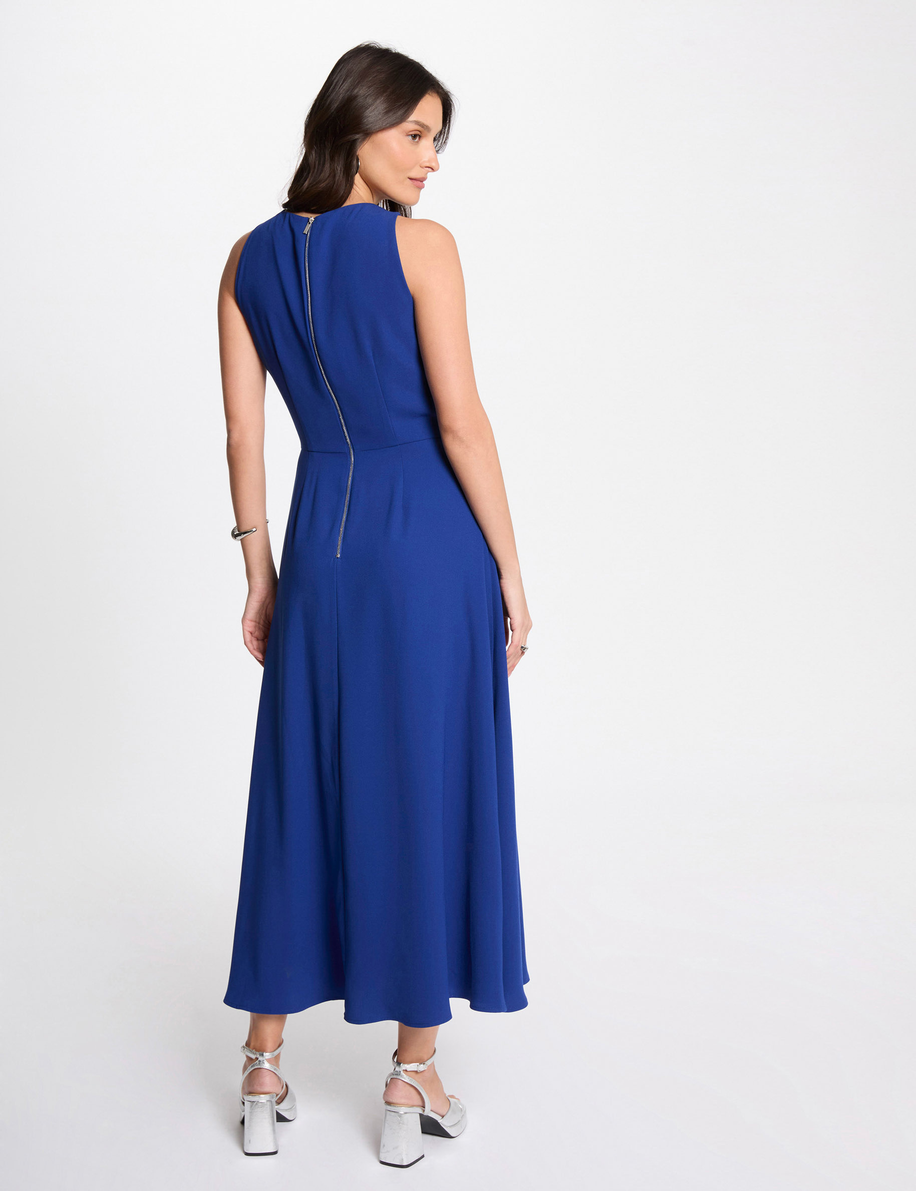 maxi loose a line dress electric blue women Maxi loose A-line dress electric blue women
