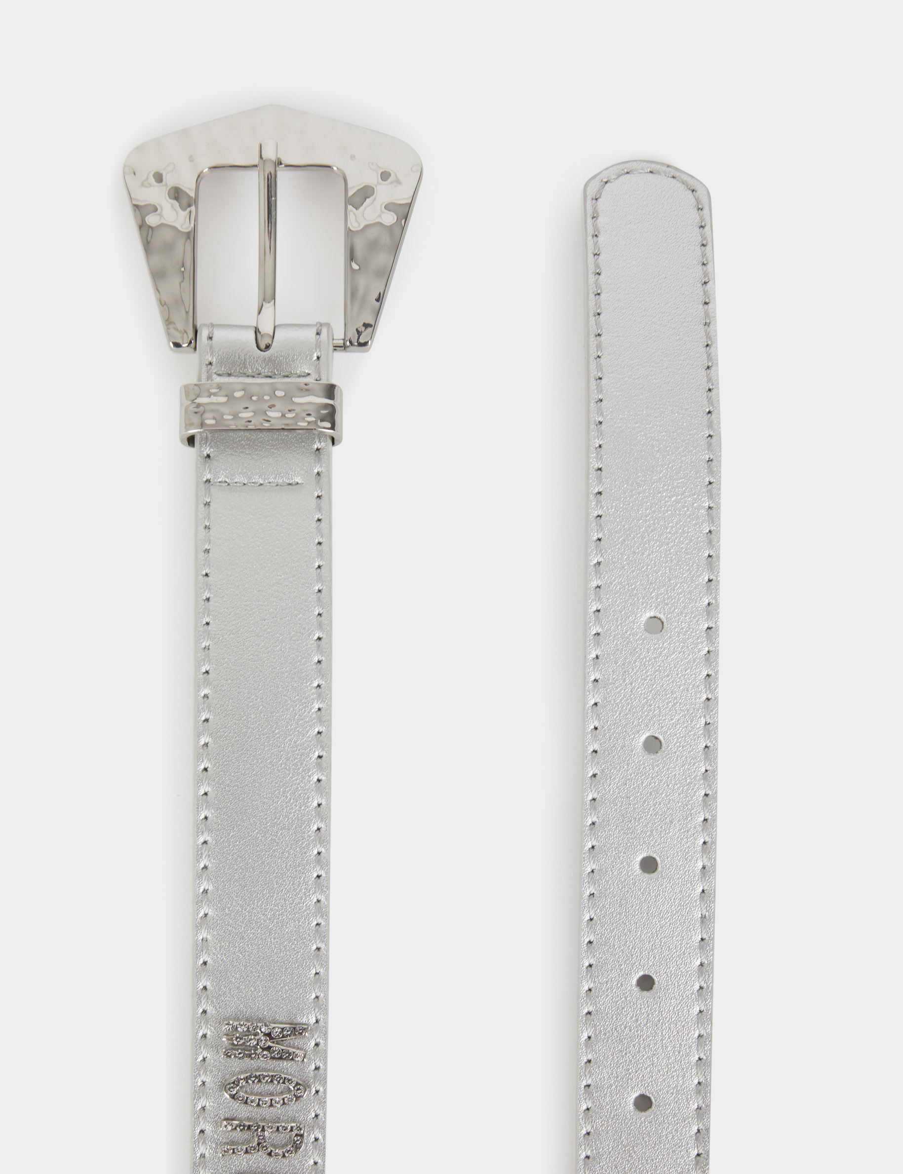 Belt with MORGAN in rhinestones silver ladies' Belt with MORGAN in rhinestones silver ladies'