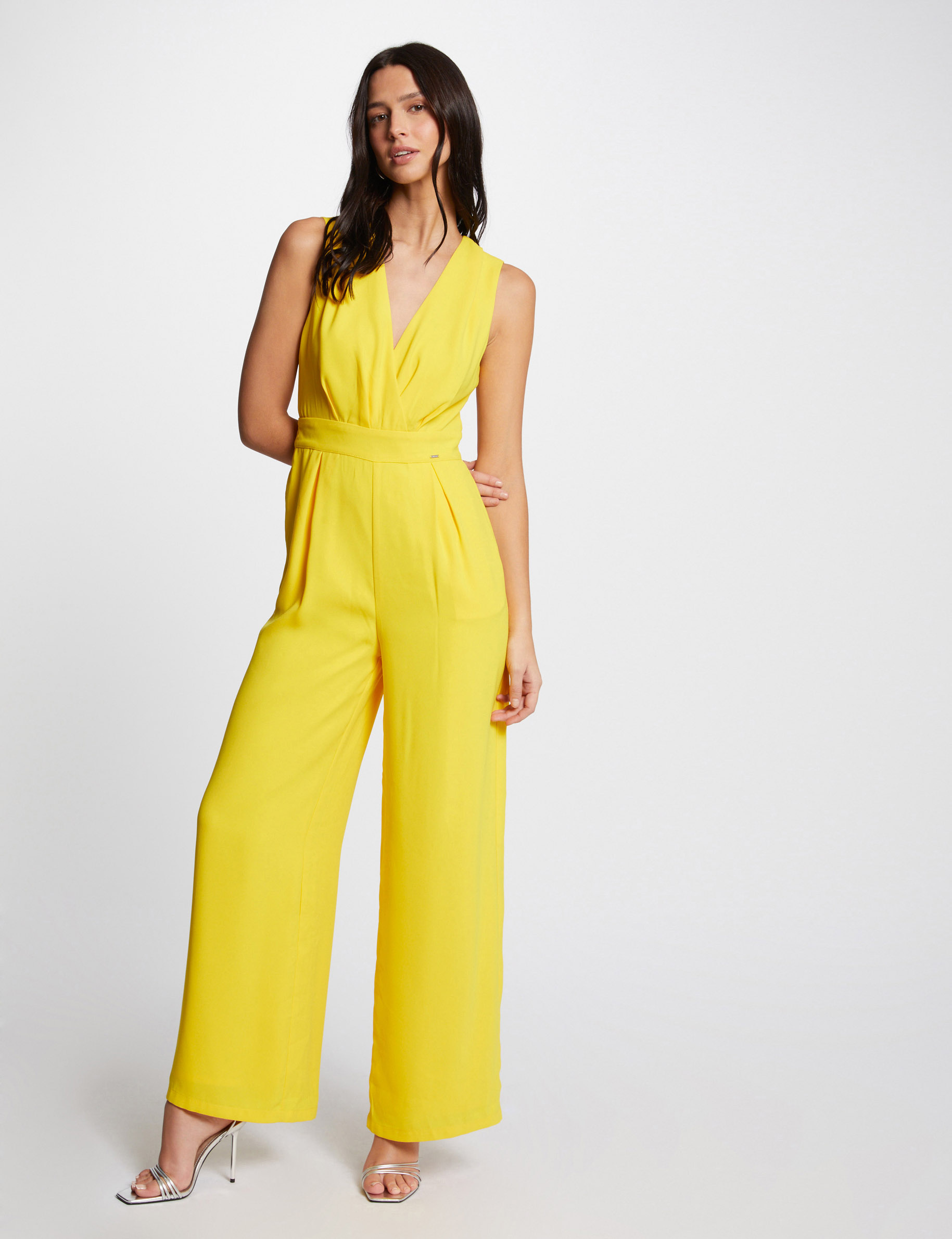 Jumpsuit wide leg yellow ladies'