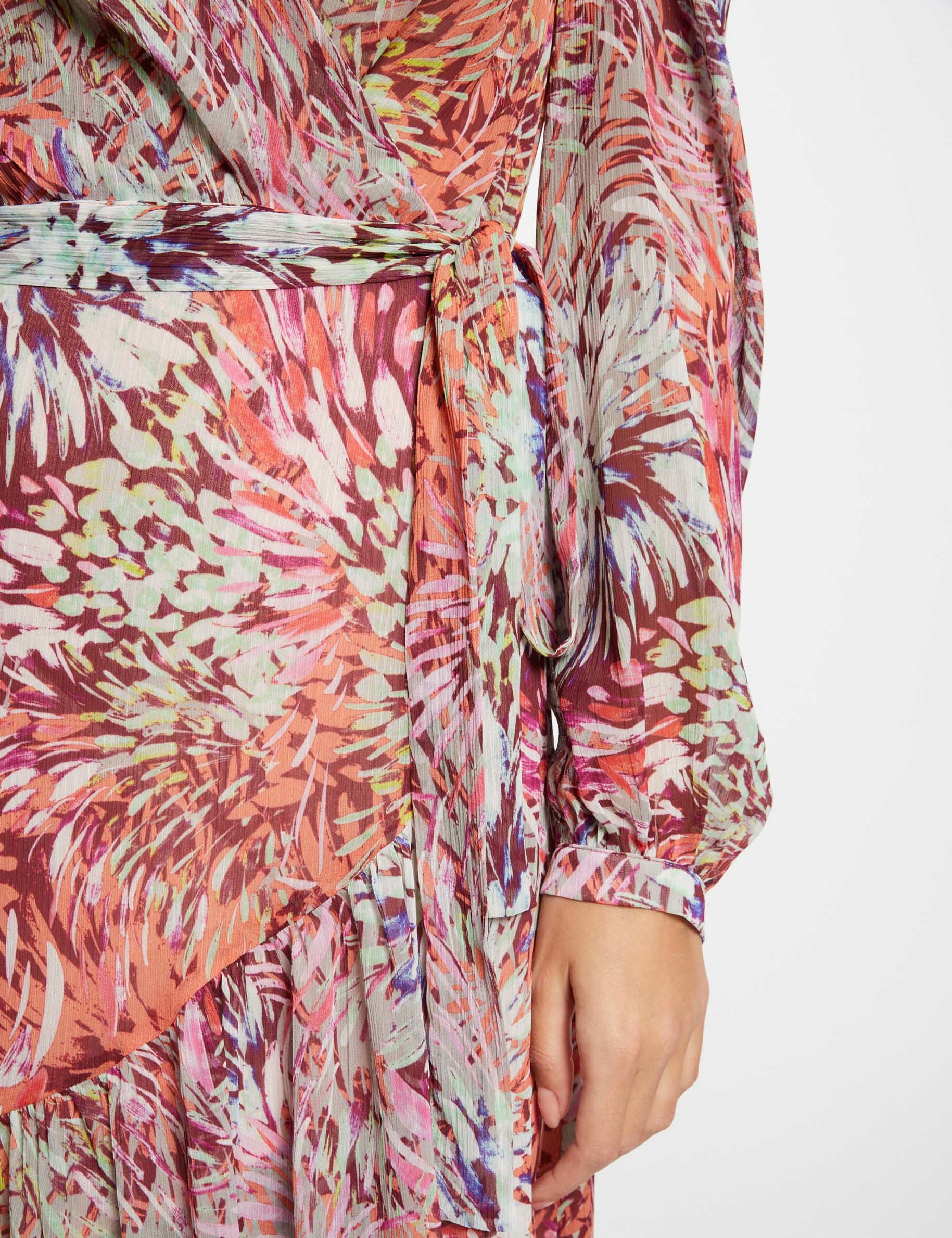 printed midi wrap dress multicolored women Printed midi wrap dress multicolored women