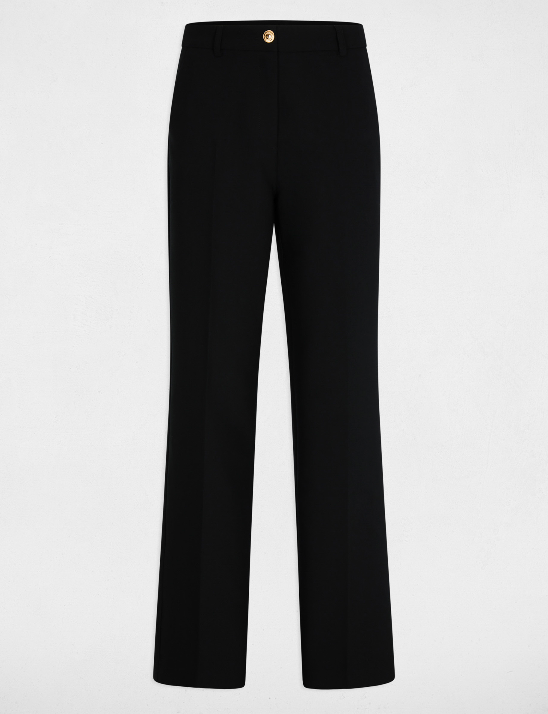 Pantalon droit zip noir femme