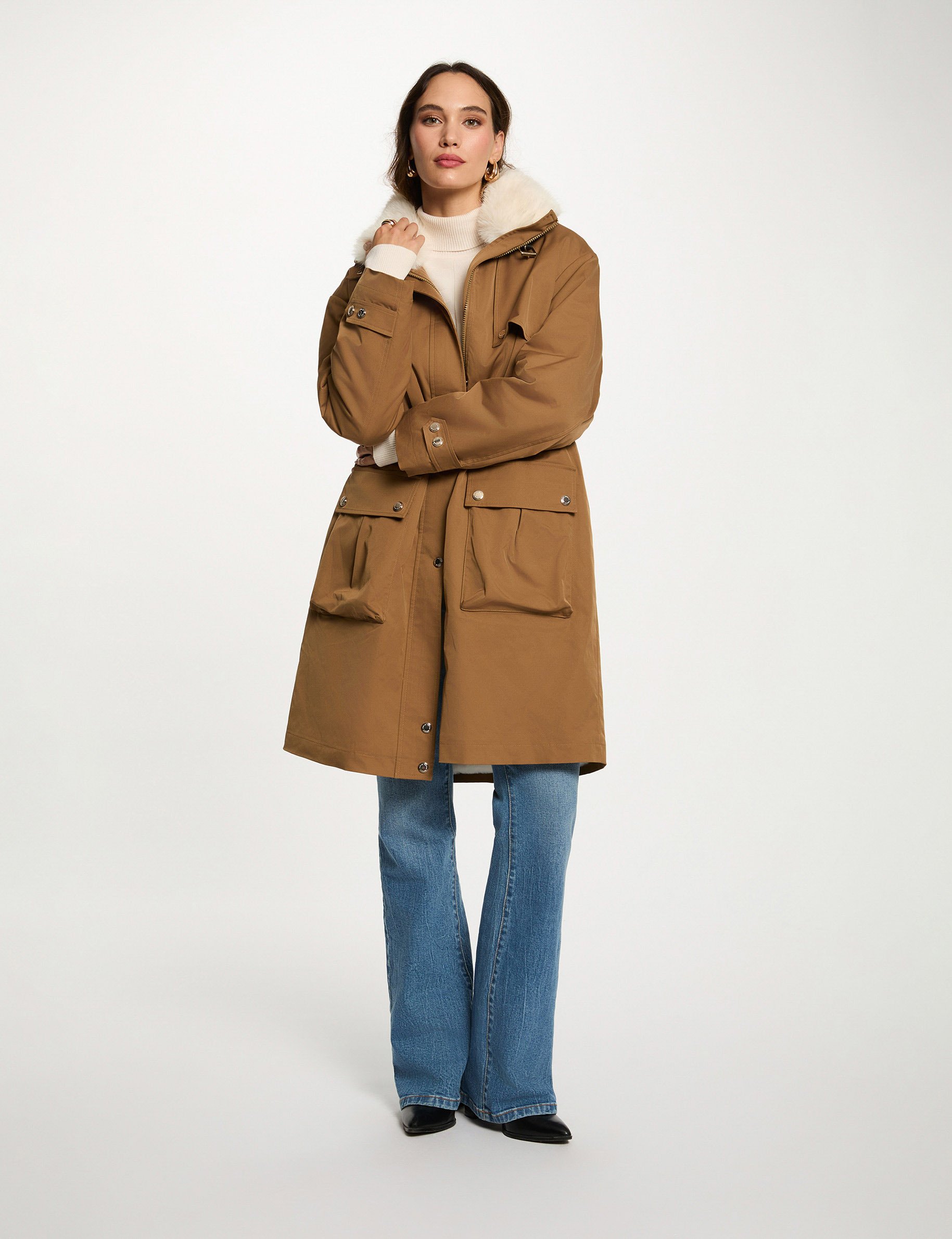 long adjustable parka camel women Long adjustable parka camel women
