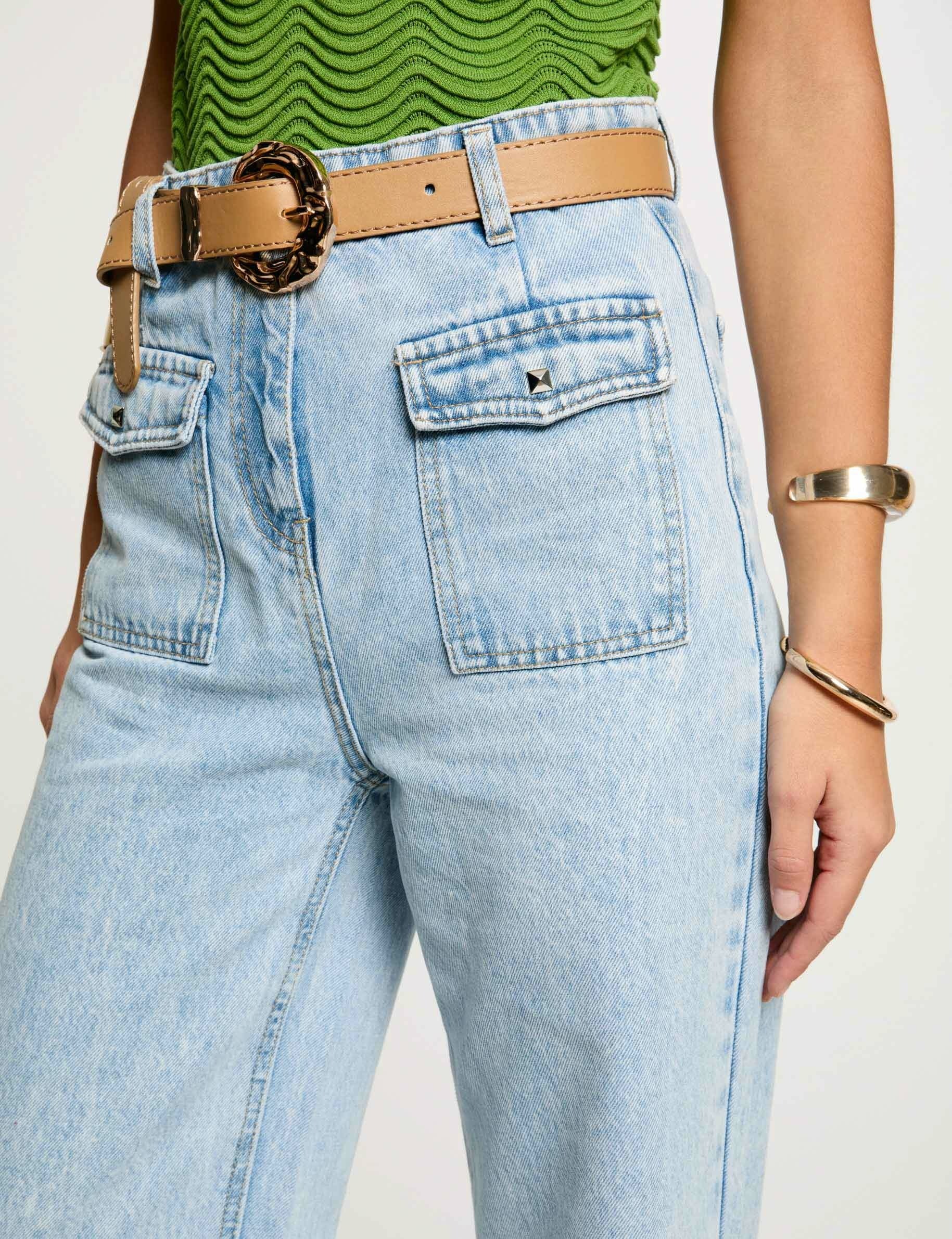 high waisted wide leg jeans bleach denim women High-waisted wide leg jeans bleach denim women