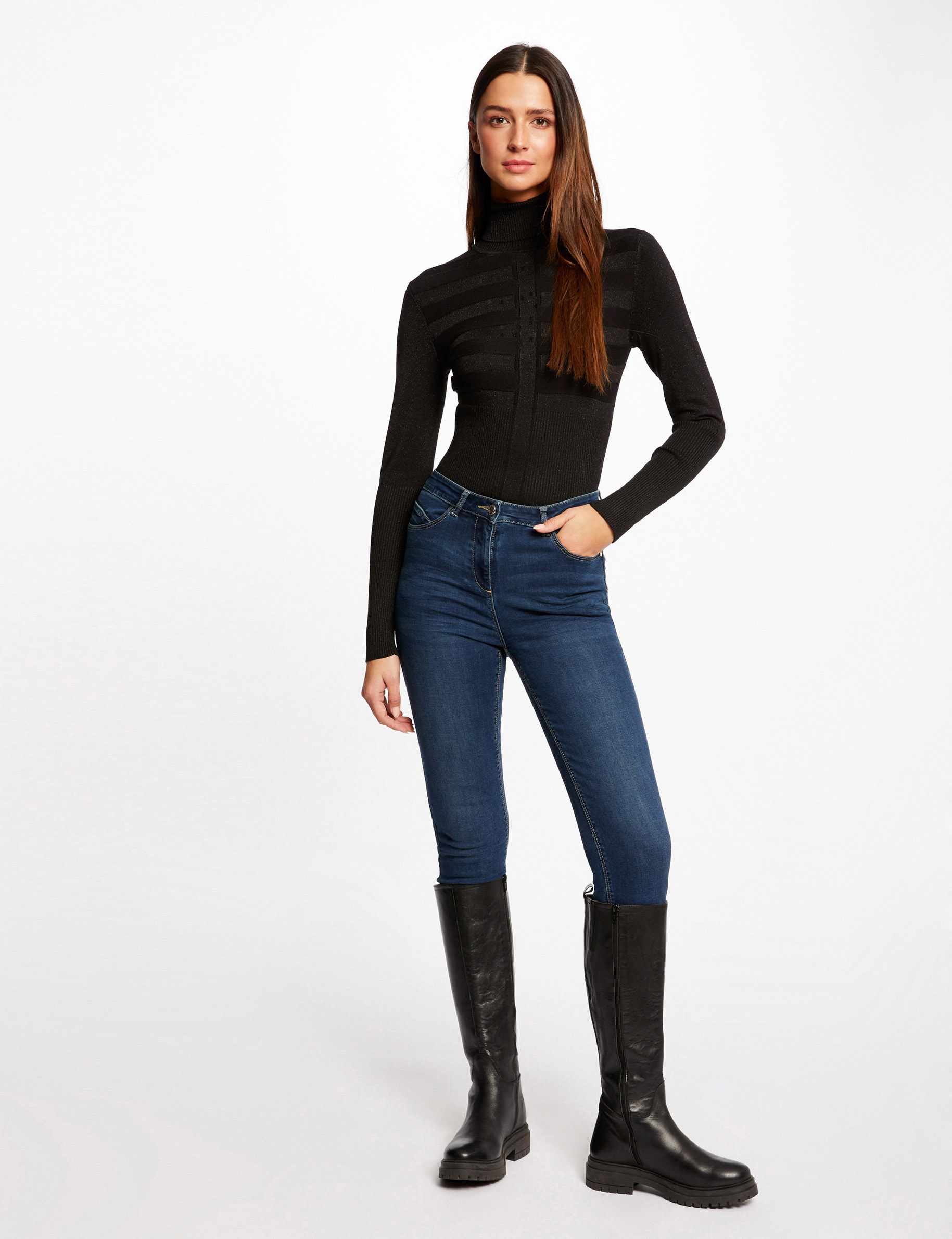 Long-sleeved jumper with turtleneck black ladies' Long-sleeved jumper with turtleneck black ladies'