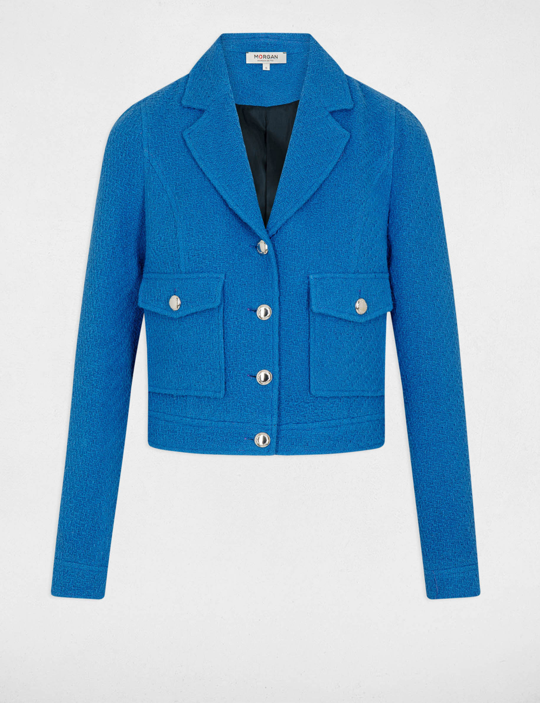 Short tweed jacket blue ladies'