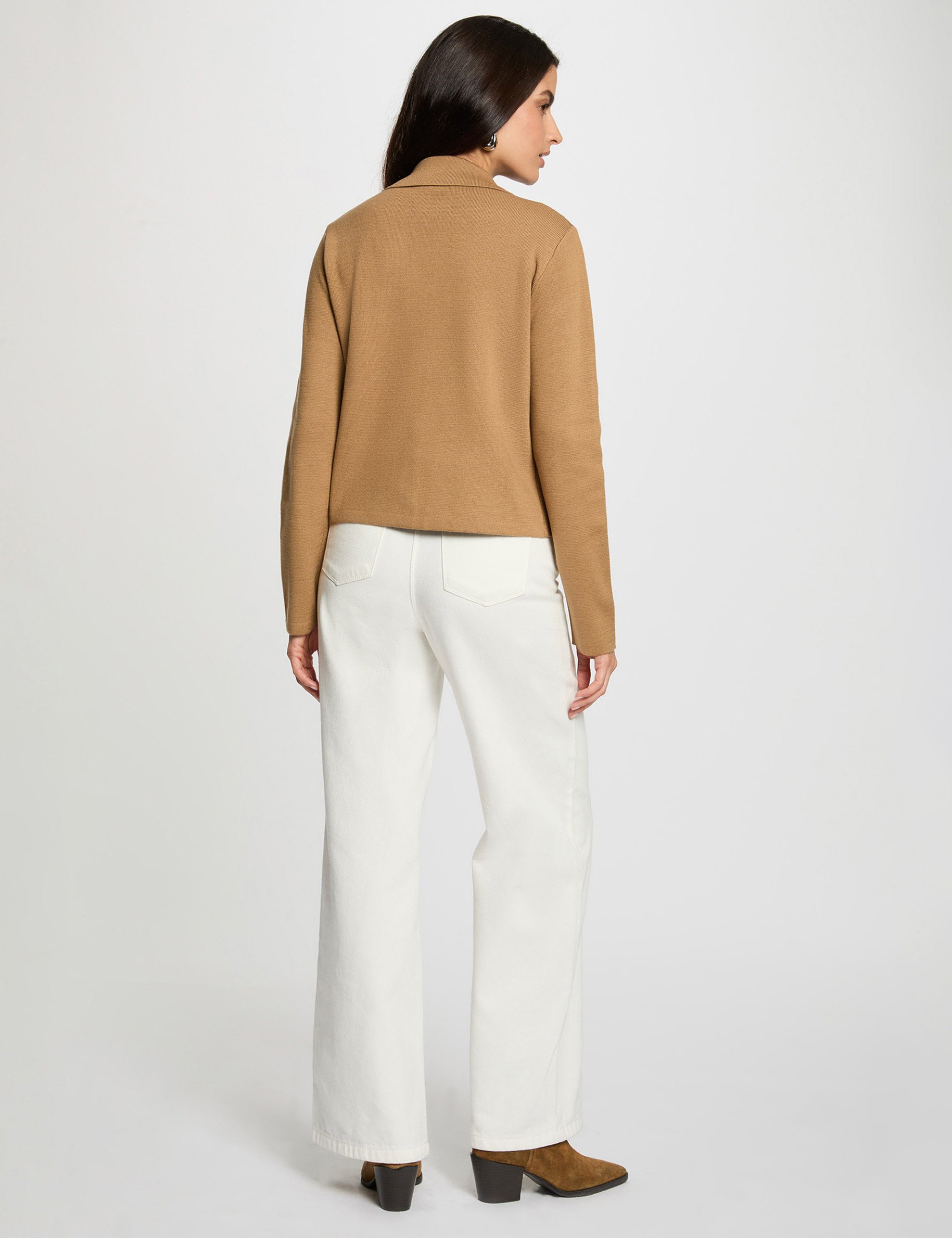Long-sleeved cardigan camel women