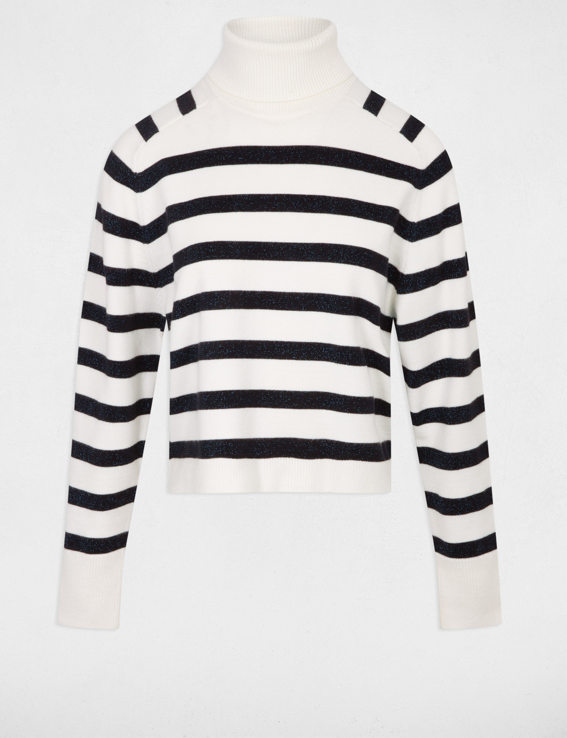 Striped turtleneck jumper hotsell