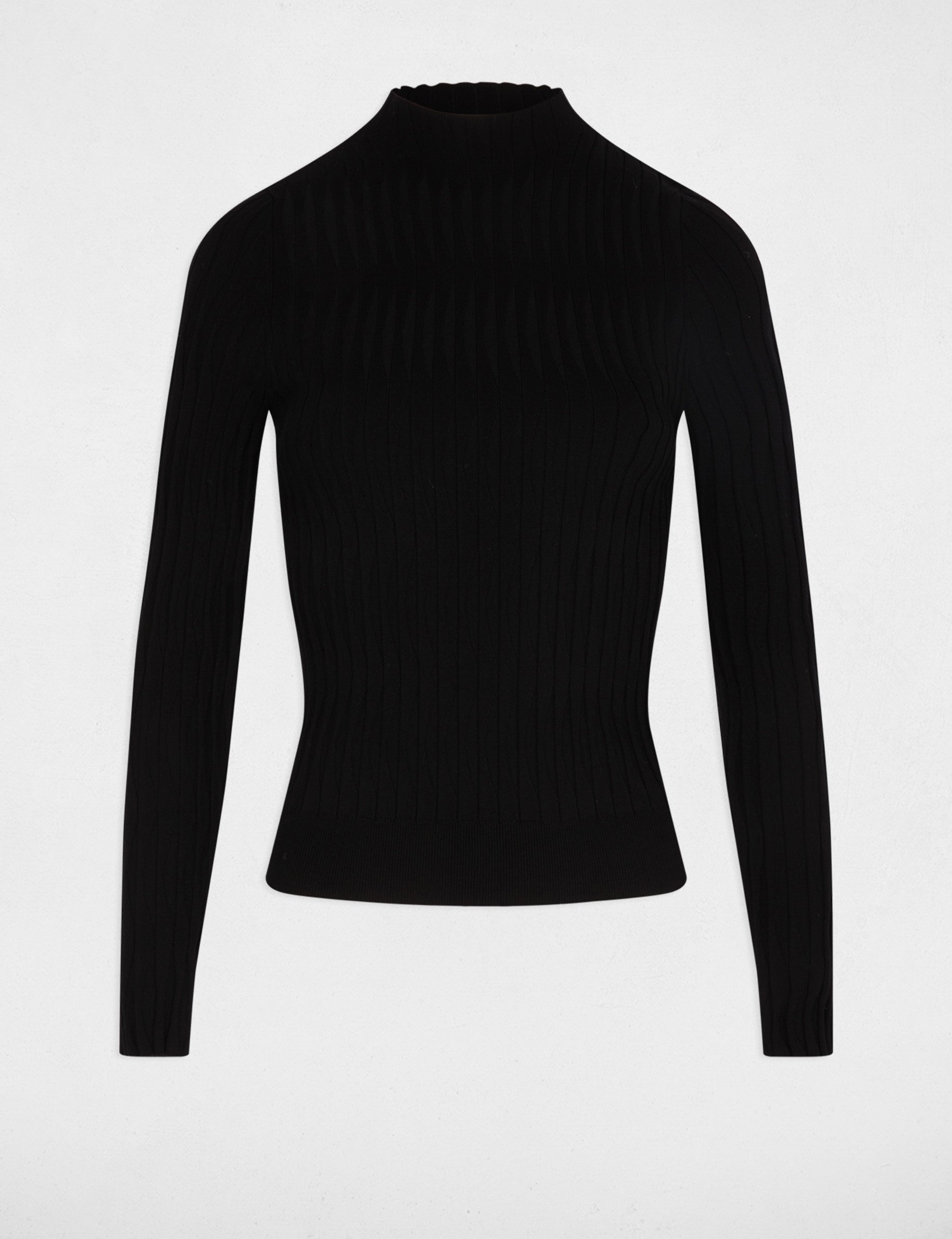 pull col montant noir femme Pull col montant noir femme