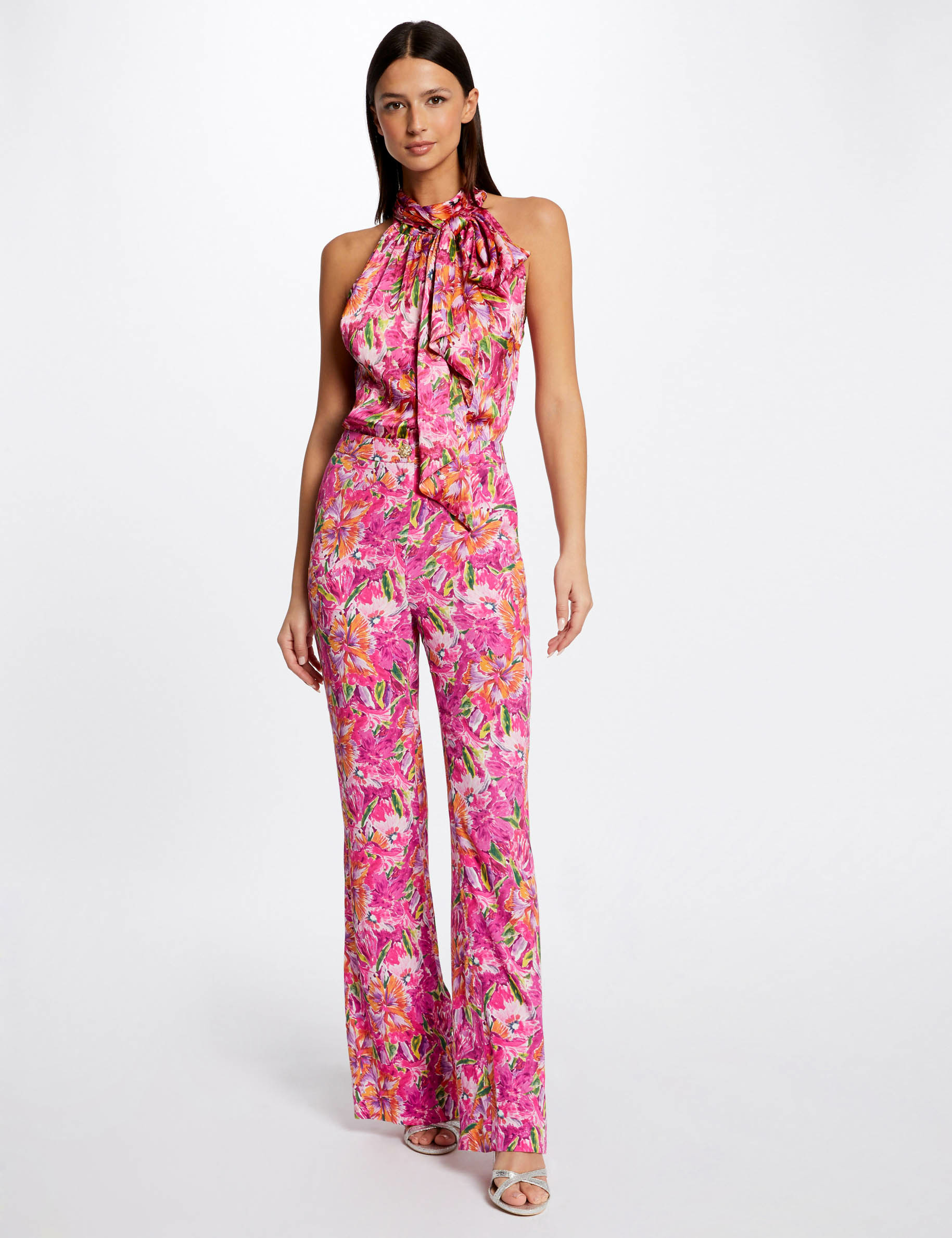 Loose flare trousers floral print multico ladies' Loose flare trousers floral print multico ladies'