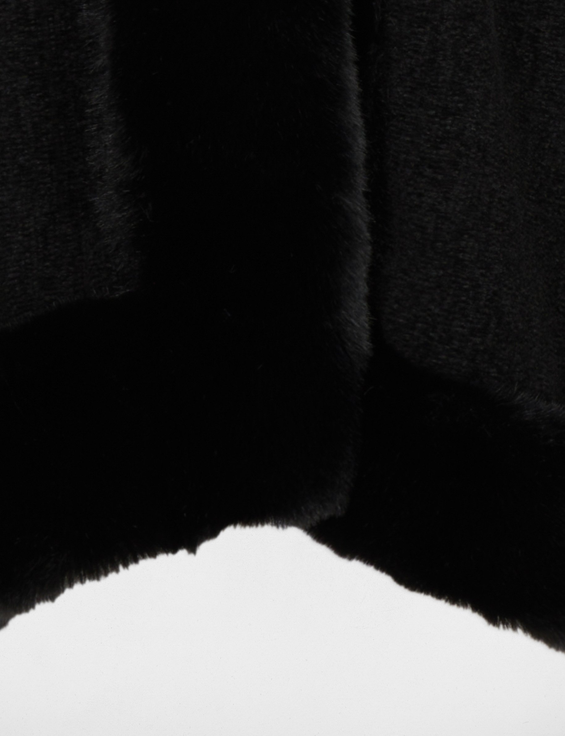 Faux fur poncho black women