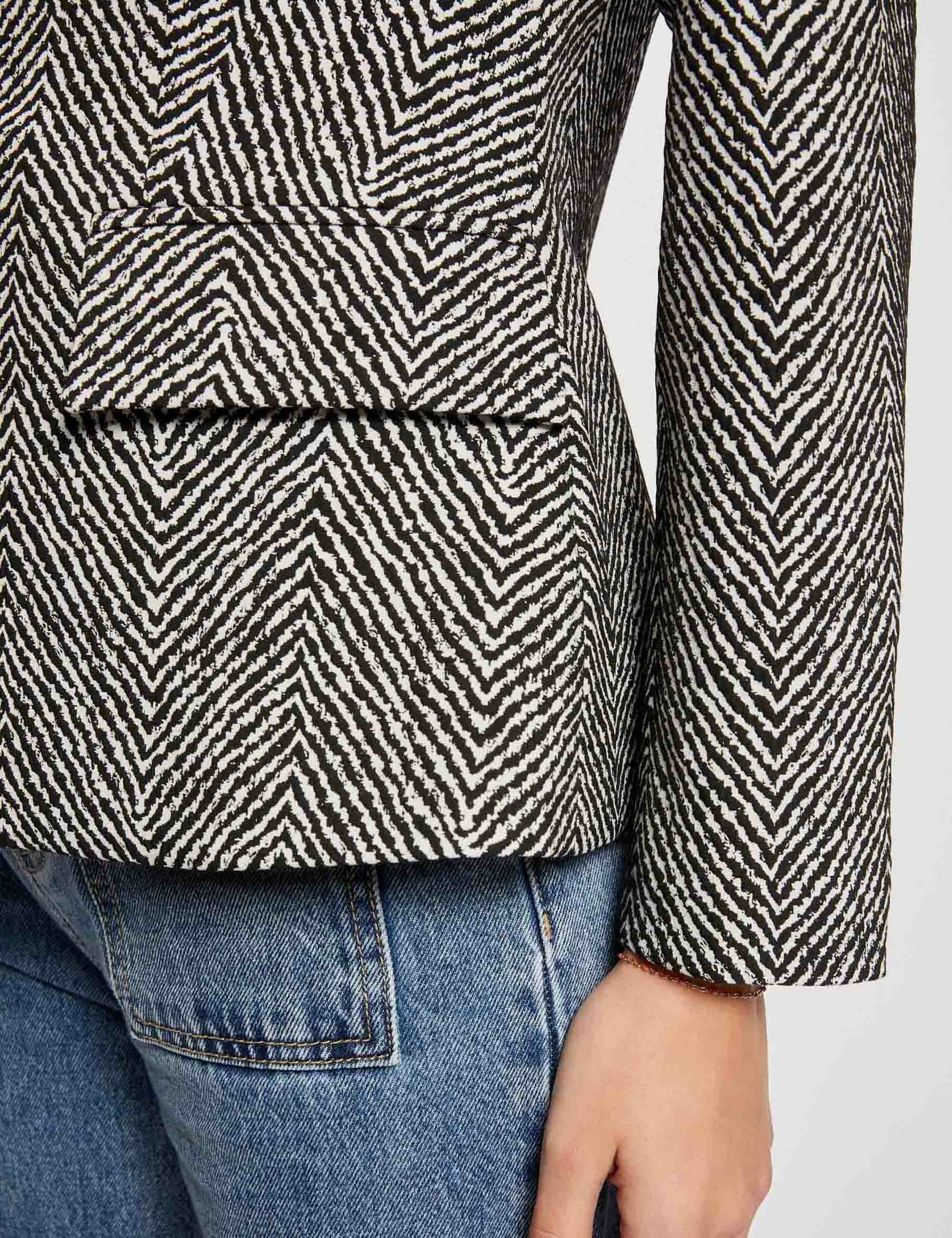 Waisted blazer chevron print multicolored ladies Morgan