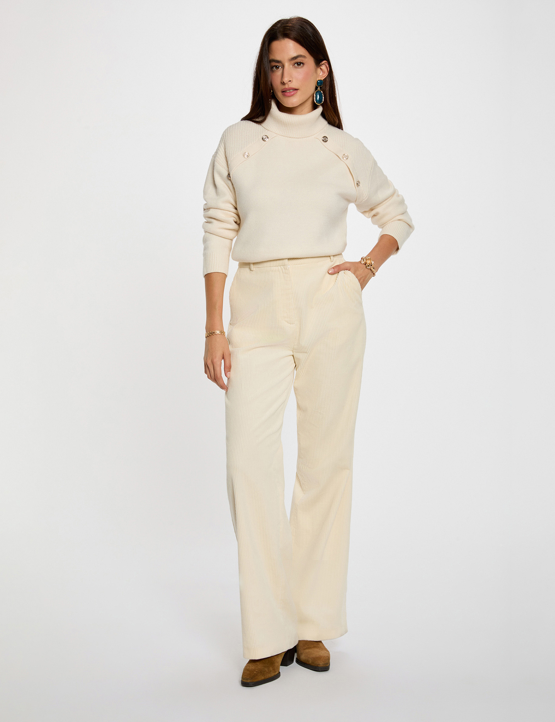 Turtleneck sweater ivory women