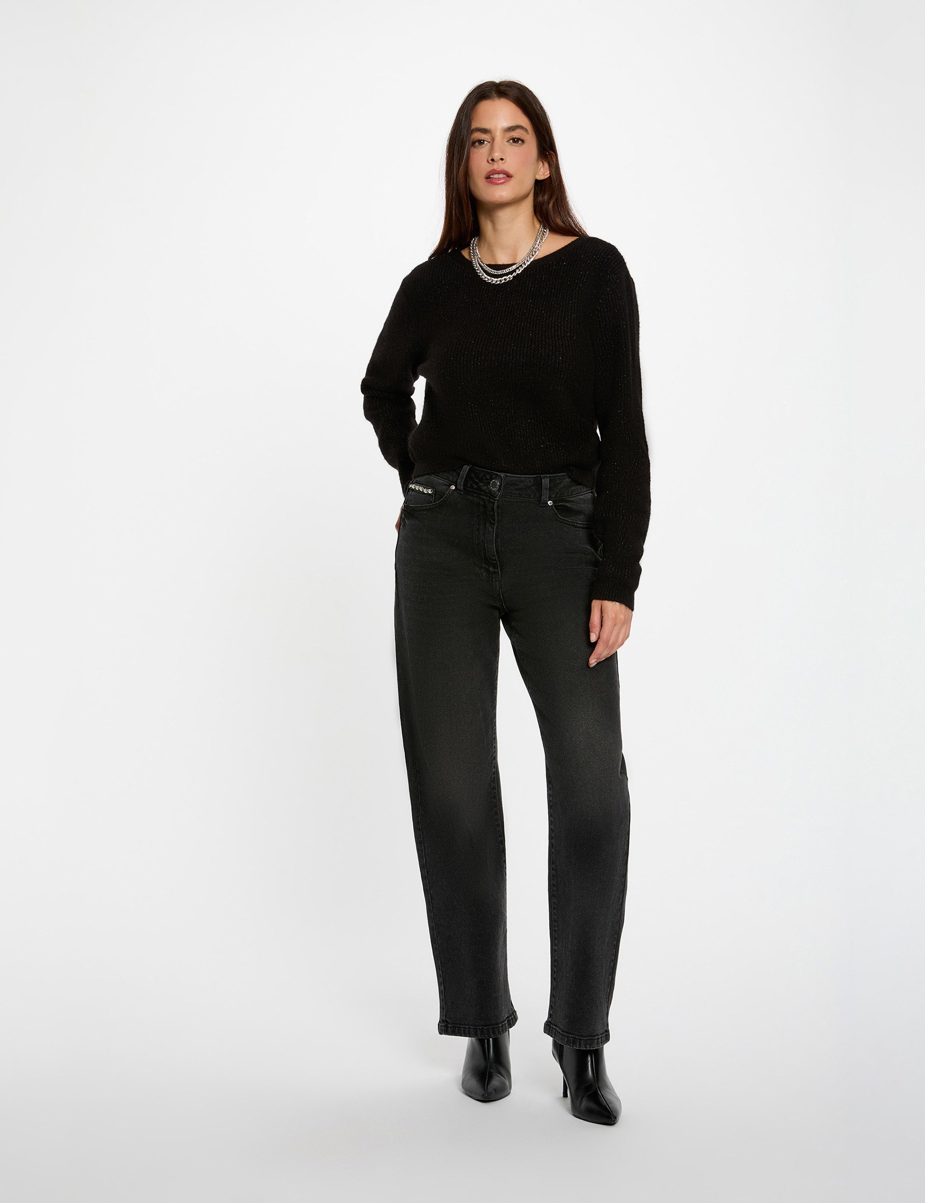 Cardigan with V-neck black women