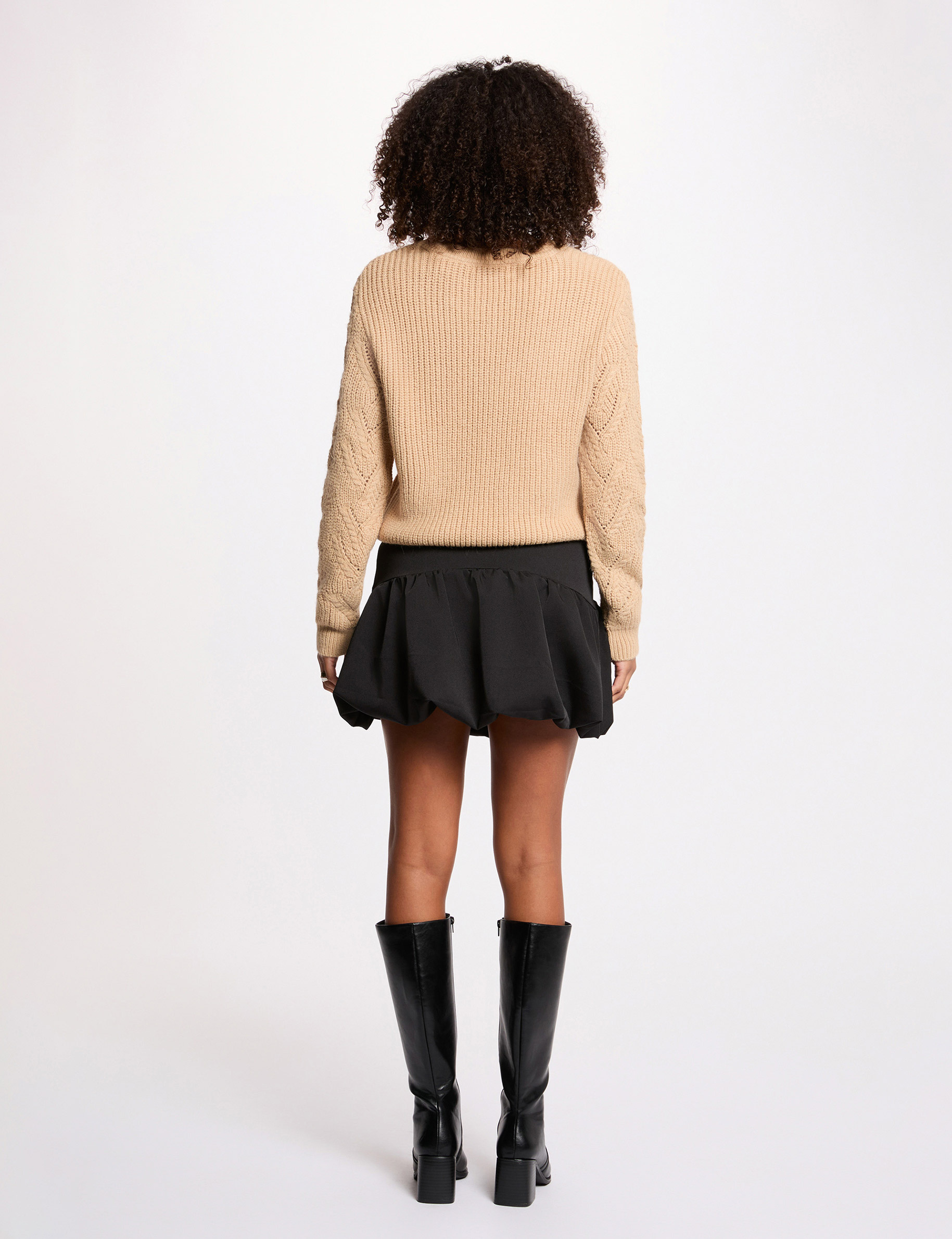 fancy knit sweater beige women Fancy knit sweater beige women