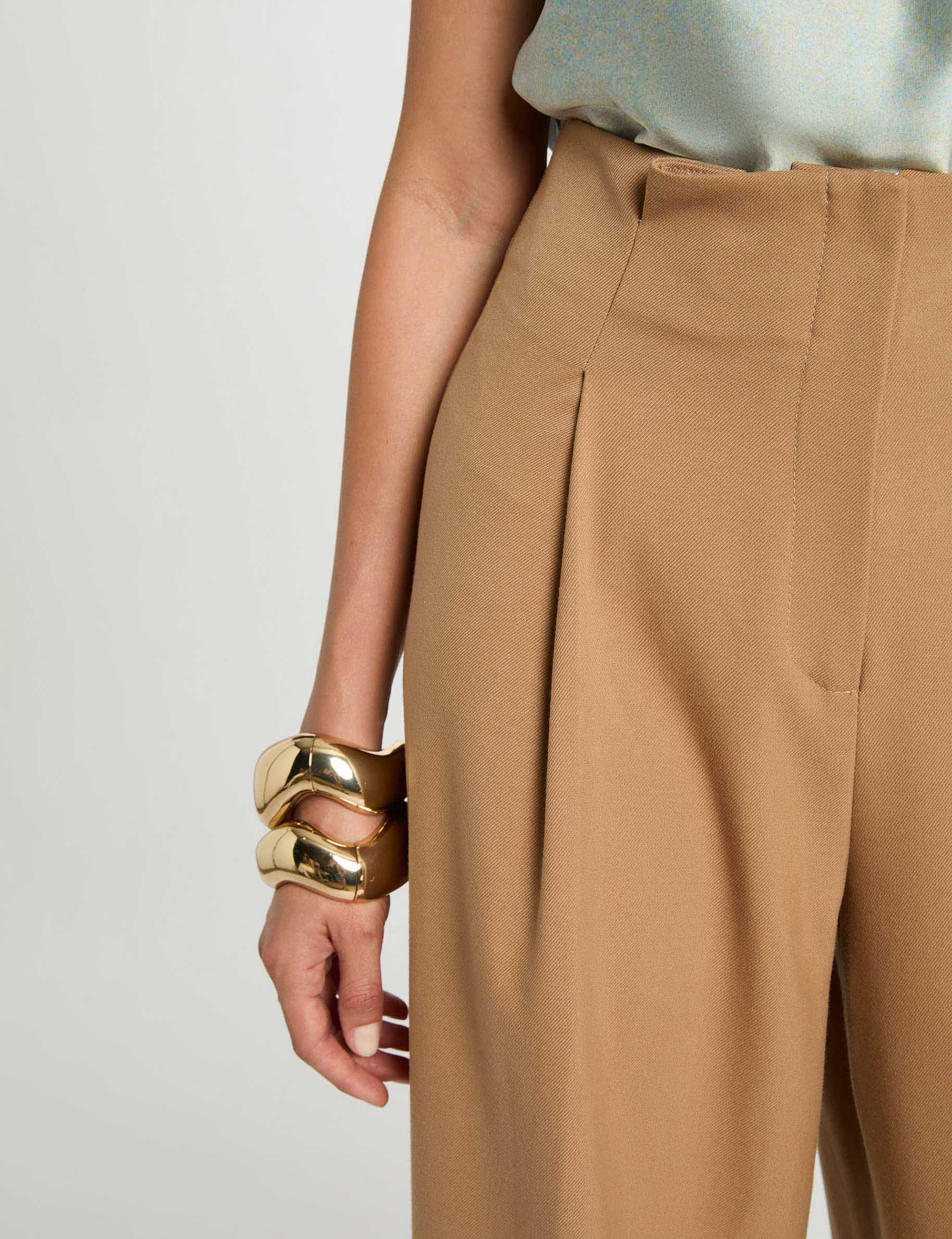 pantalon large taille haute camel femme Pantalon large taille haute camel femme