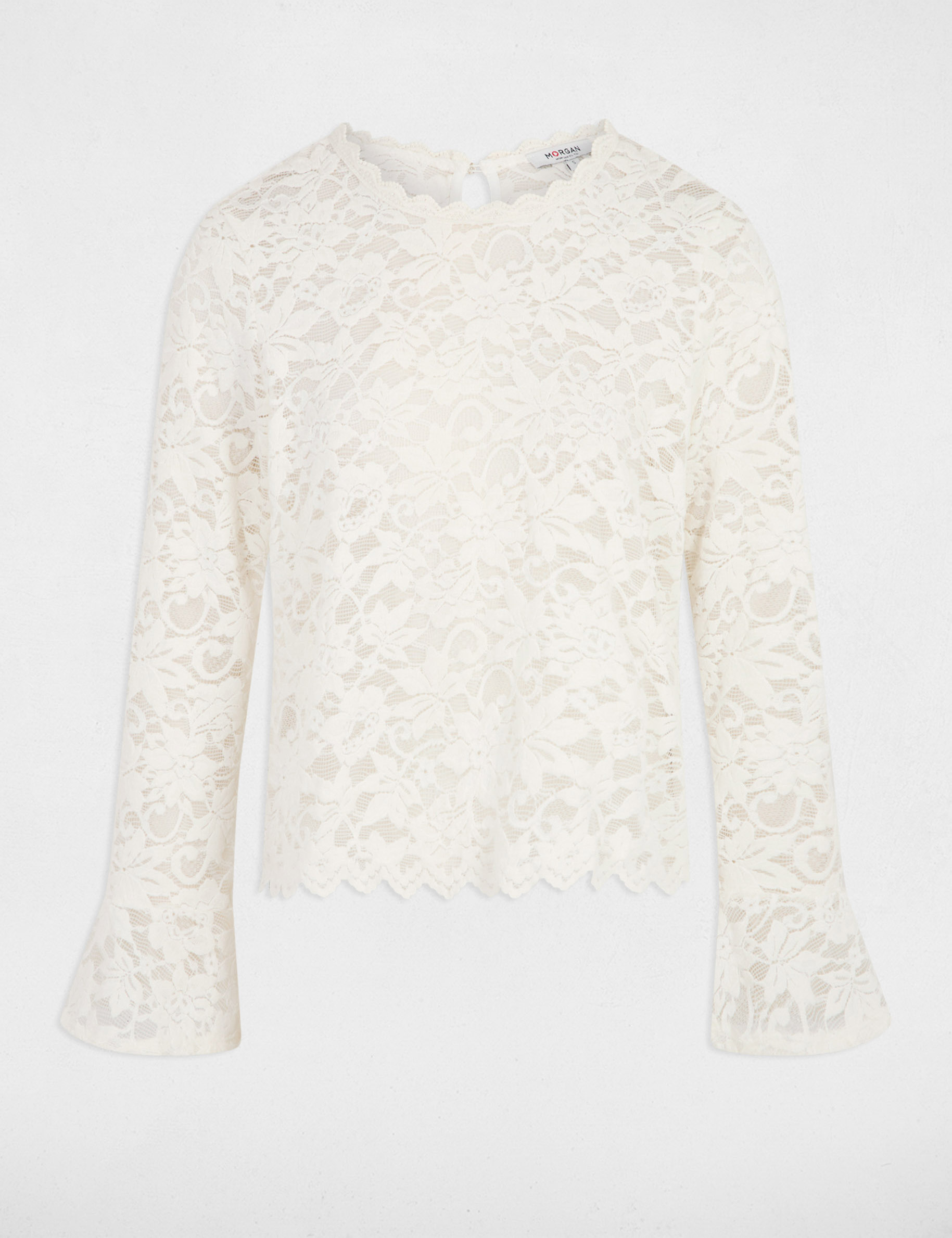 long sleeve lace t shirt white women Long-sleeve lace t-shirt white women