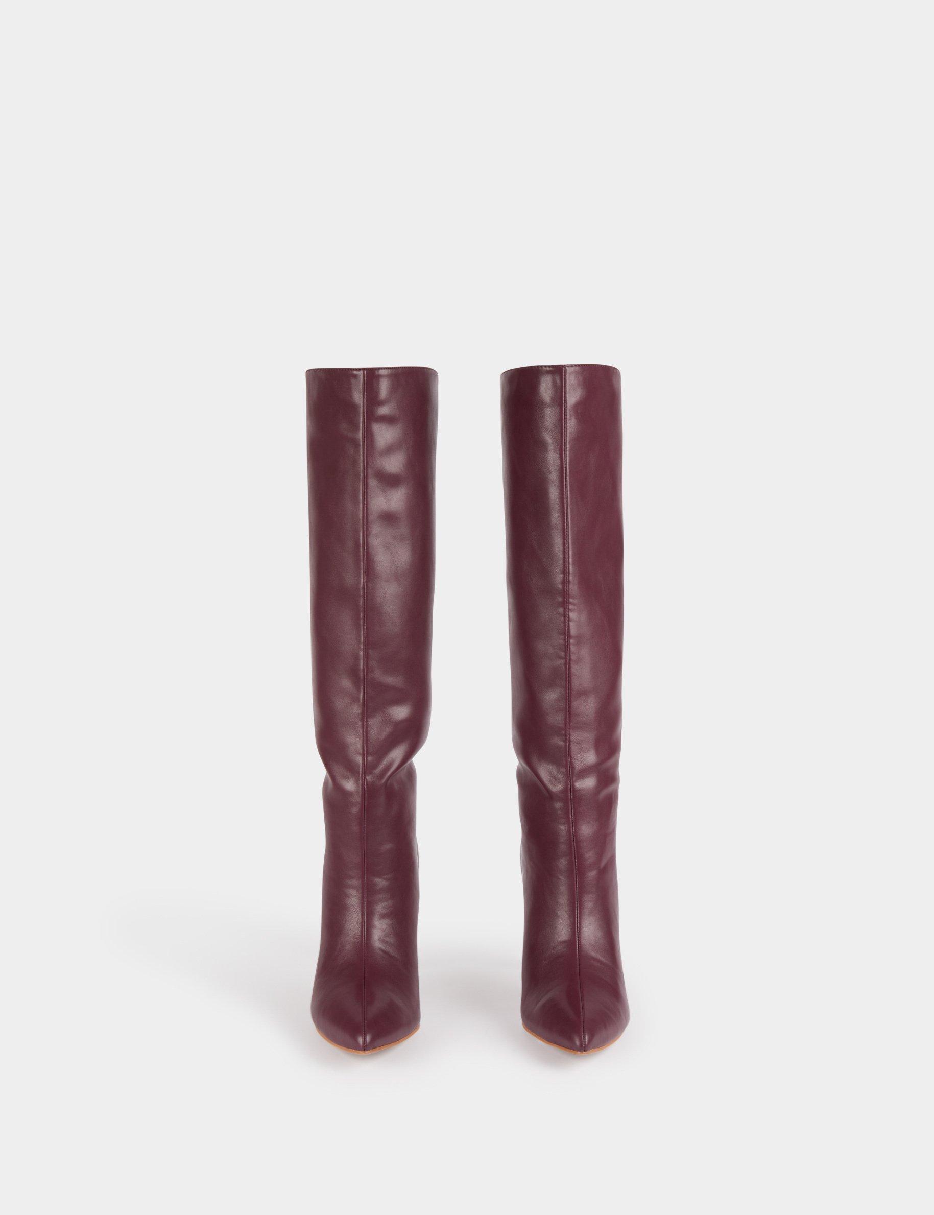 High boots with stiletto heels plum women