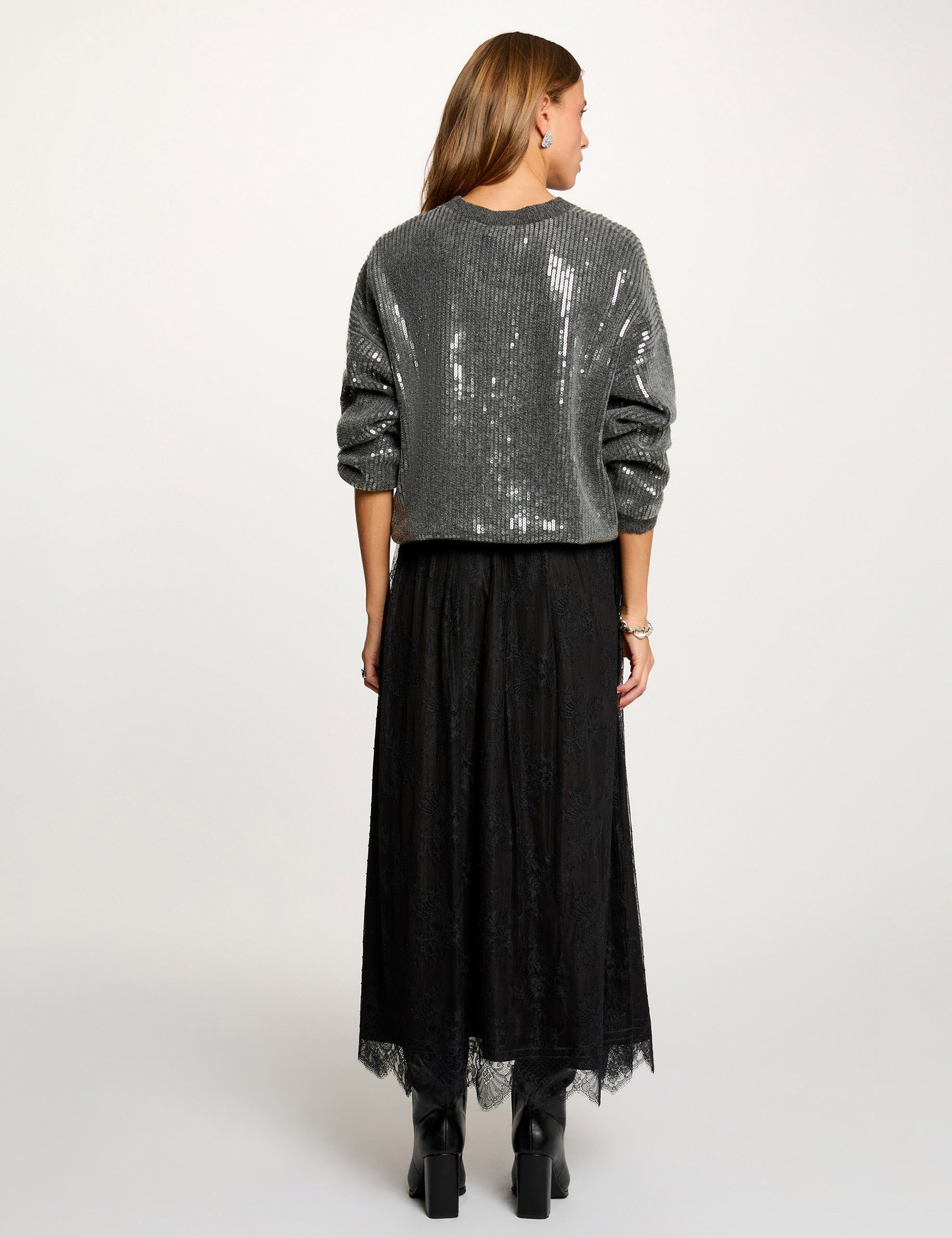 long lace skirt black women Long lace skirt black women