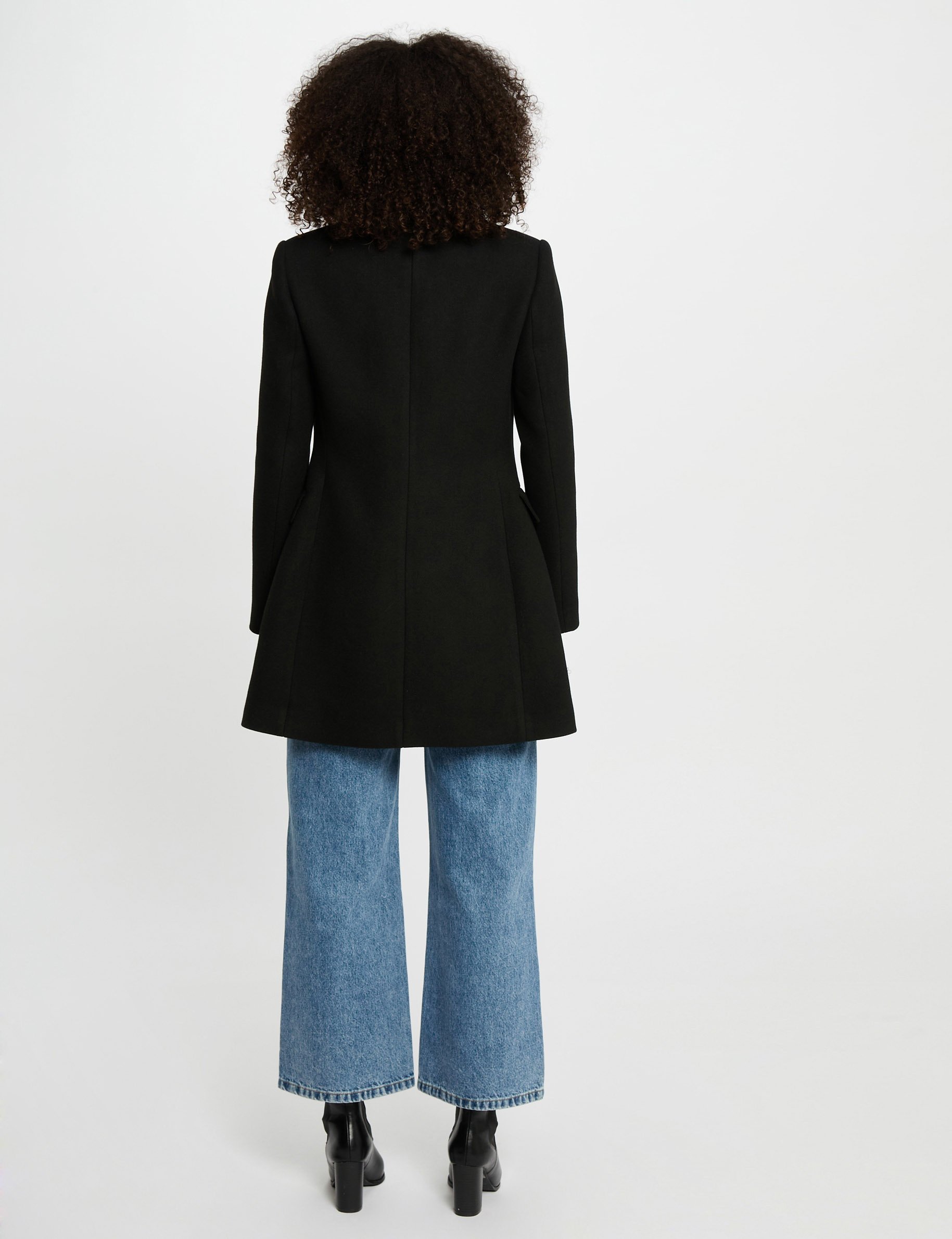 mi length coat with buttons black women Mi-length coat with buttons black women
