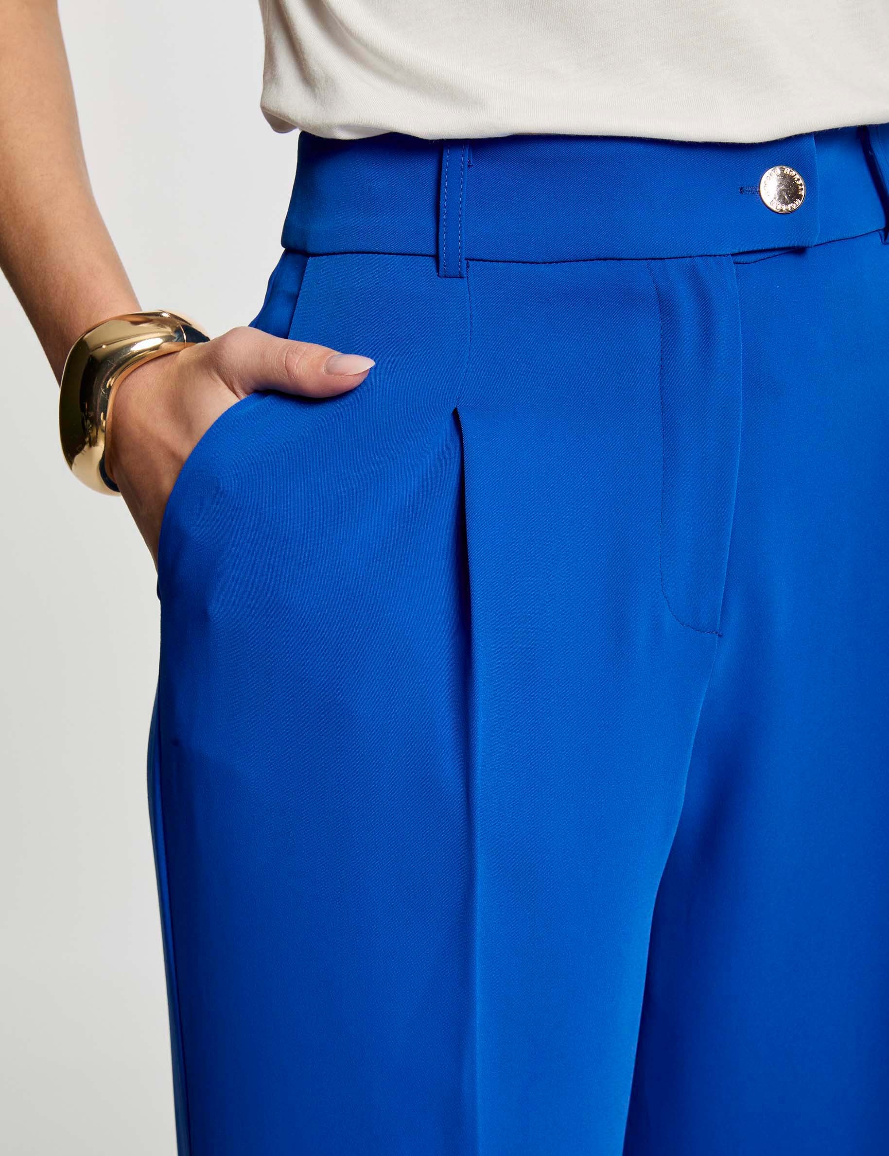 loose flare trousers electric blue women Loose flare trousers electric blue women