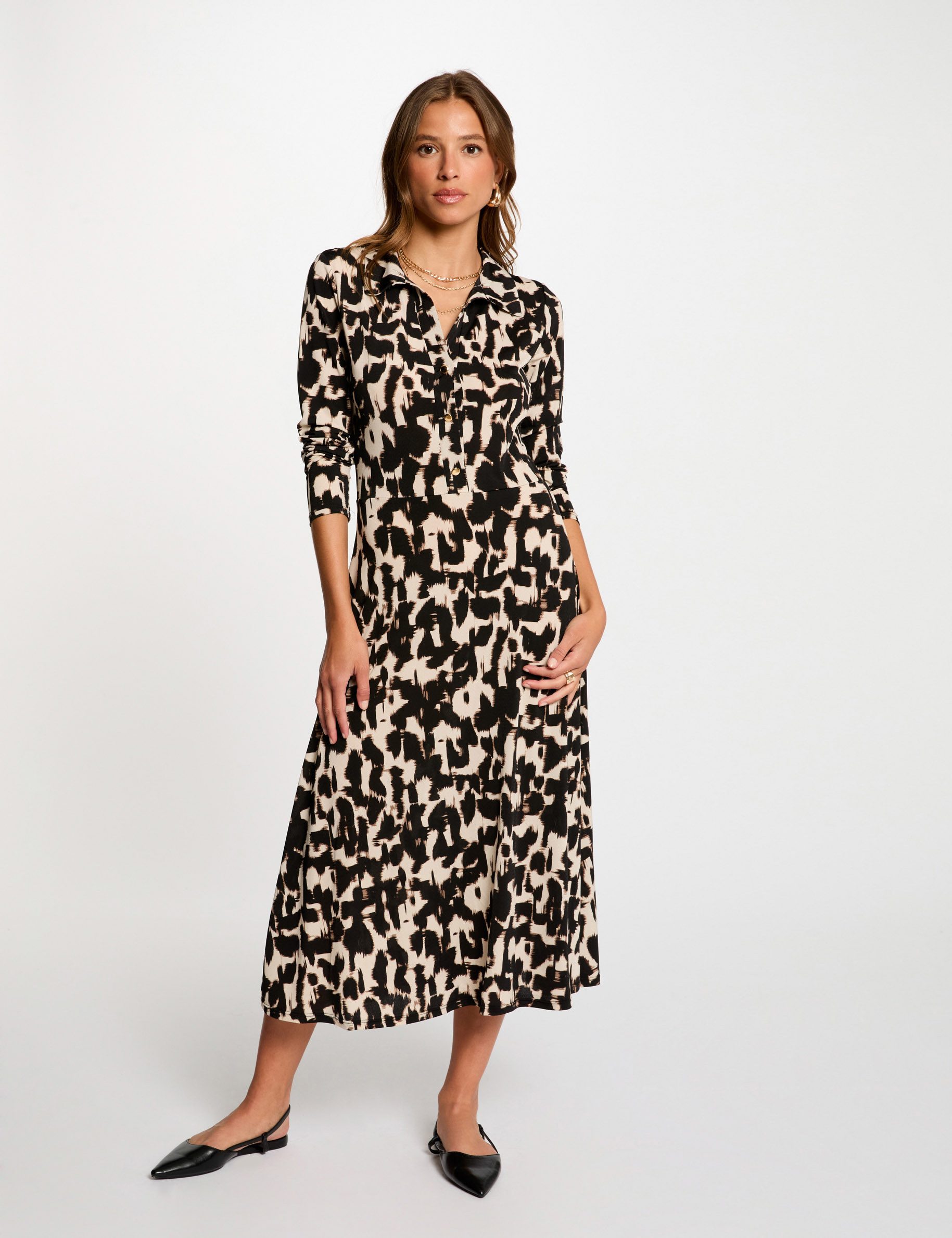 printed maxi straight dress multicolor women Printed maxi straight dress multicolor women