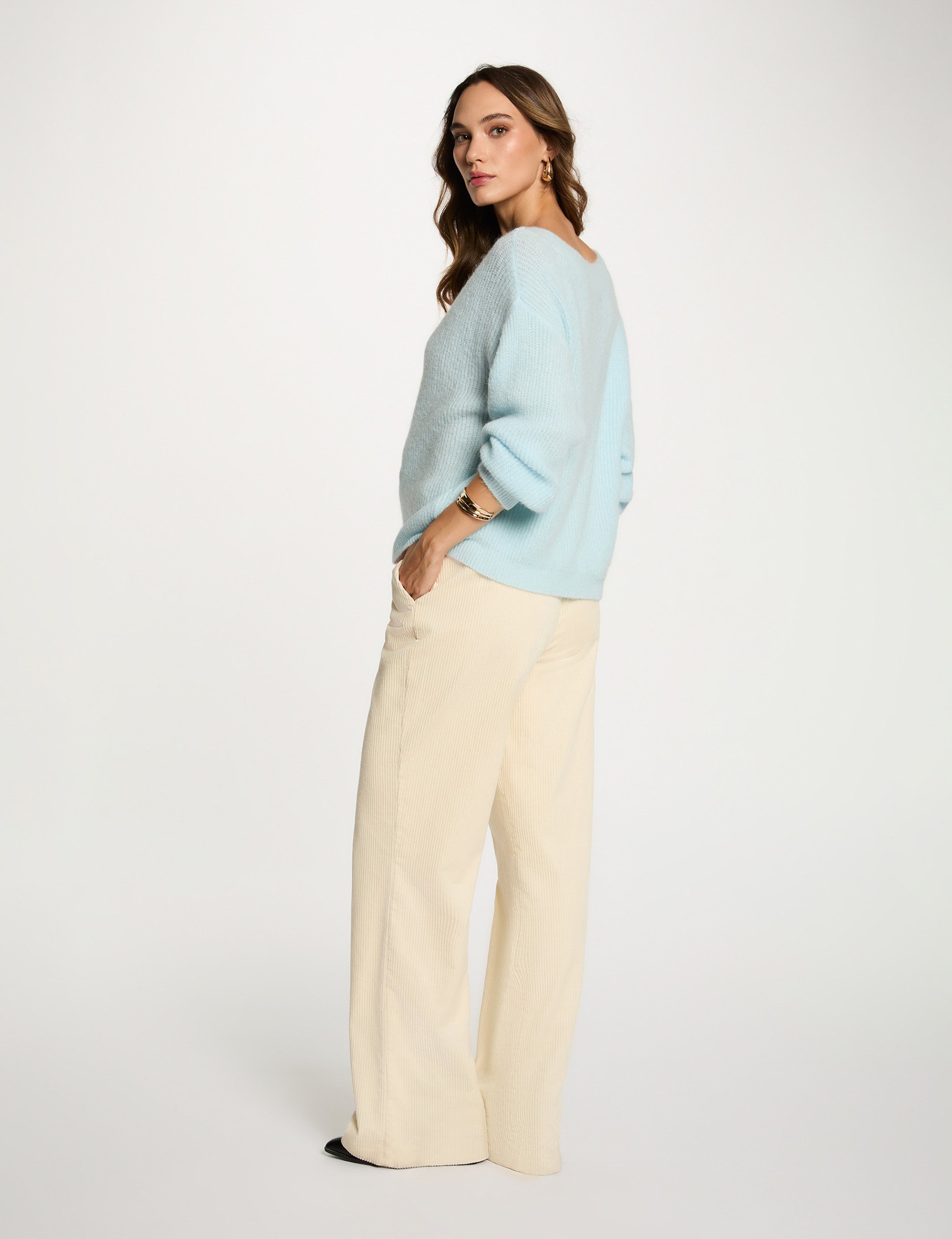jumper with round neck sky blue women Jumper with round neck sky blue women
