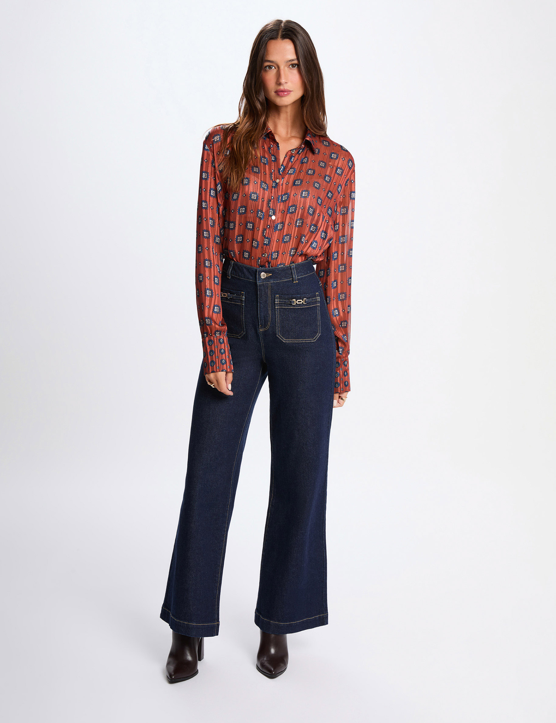 Flowy printed shirt multicolor women