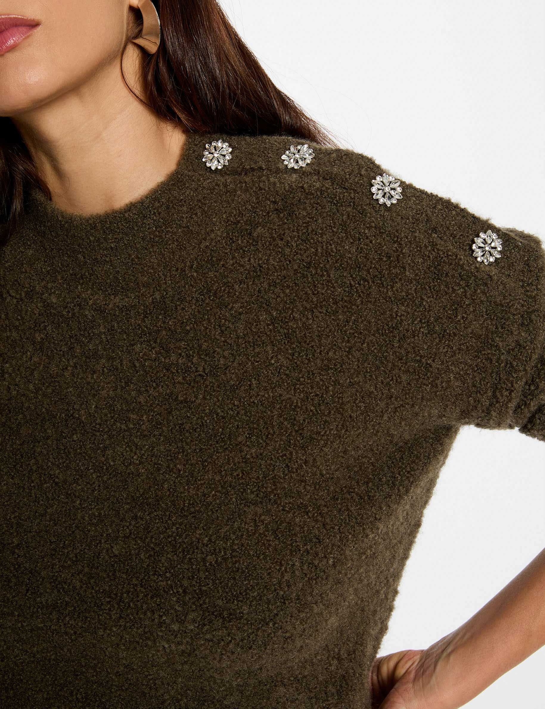 jumper high collar and buttons khaki green women Jumper high collar and buttons khaki green women
