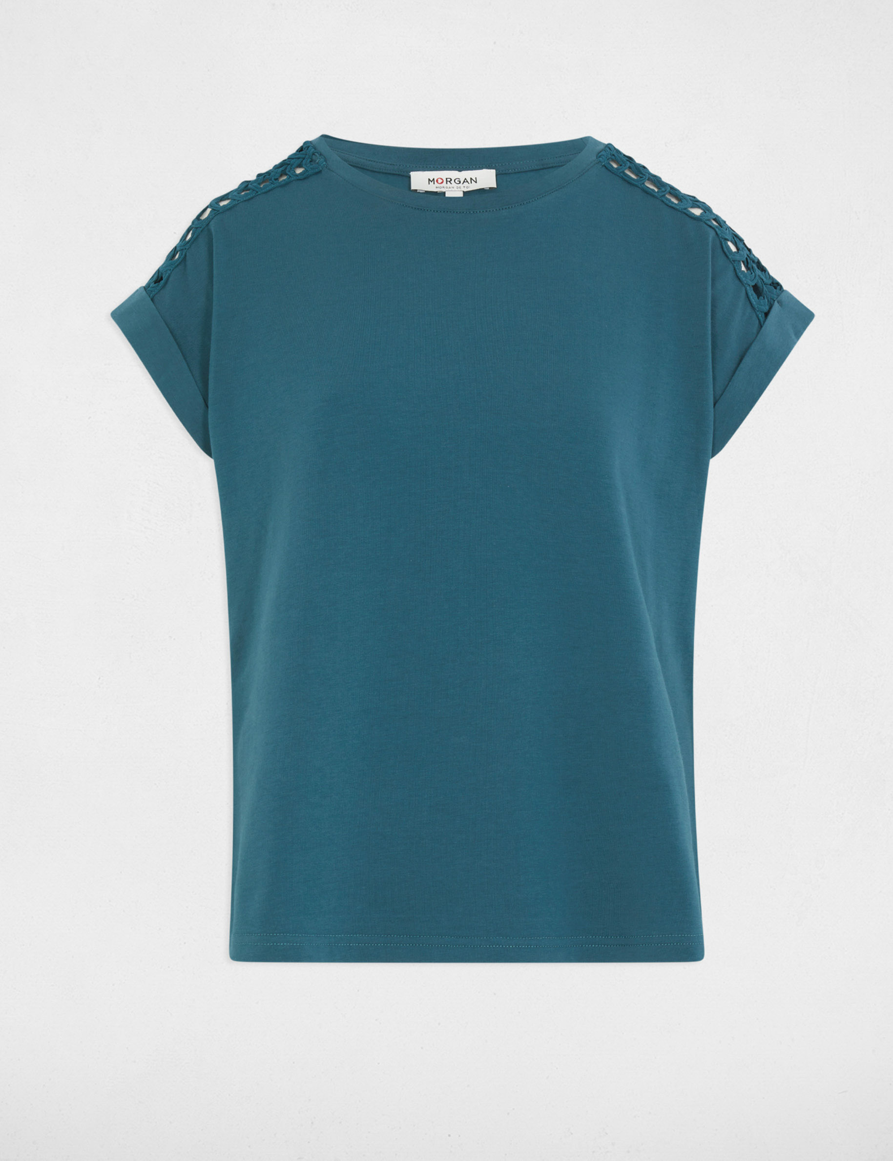 short sleeved t shirt petroleum blue women Short-sleeved t-shirt petroleum blue women