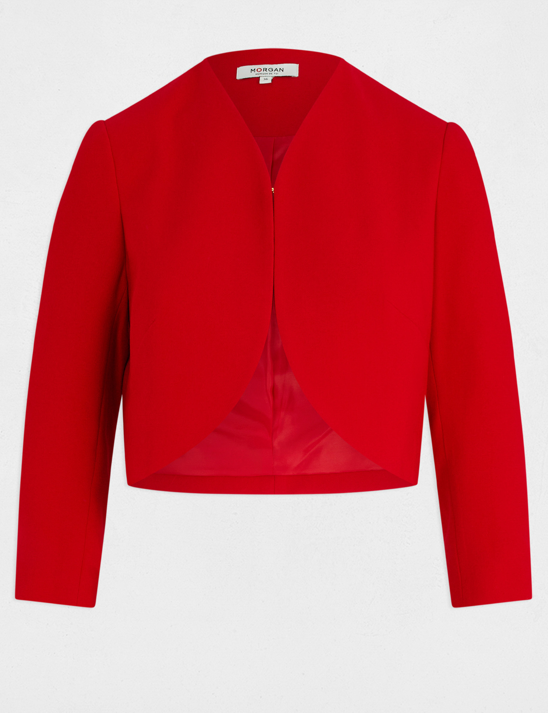straight jacket with 34 length sleeves red women Straight jacket with 3/4-length sleeves red women