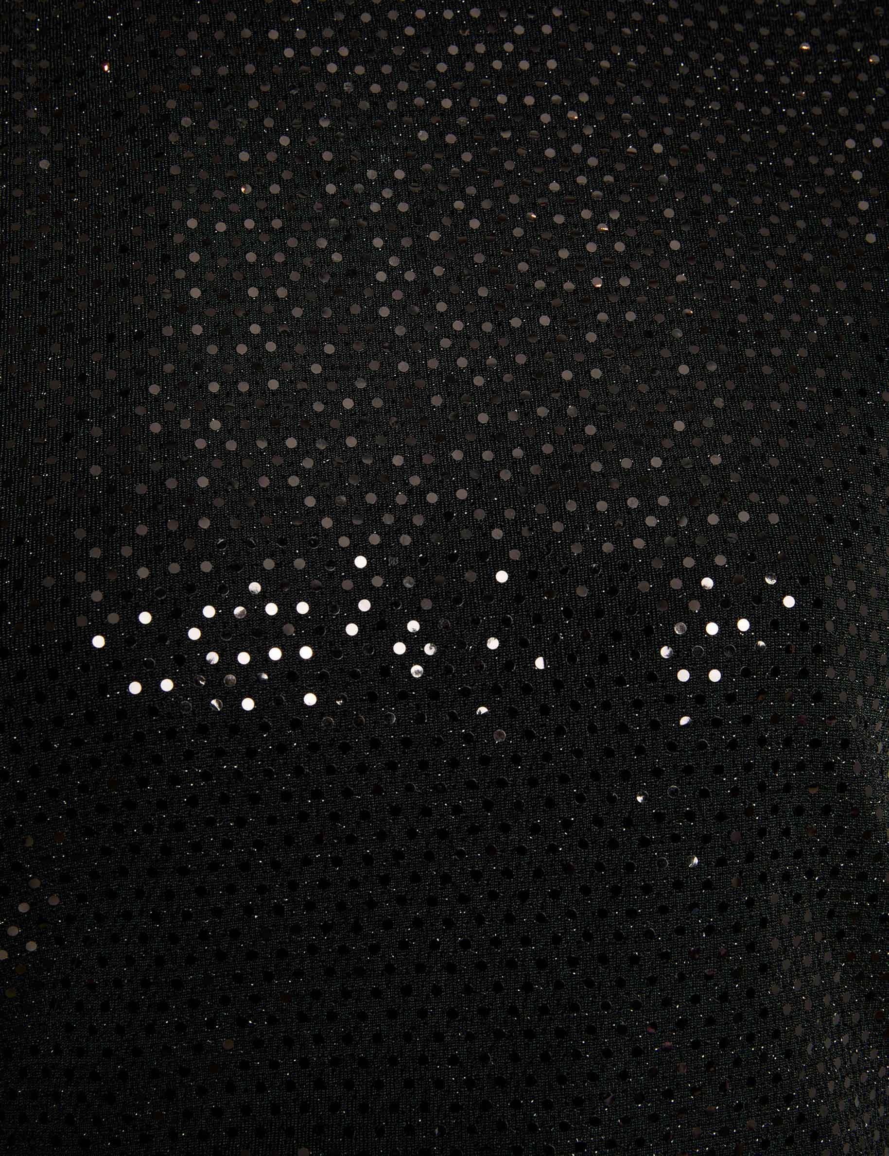 high neck sequin t shirt black women null