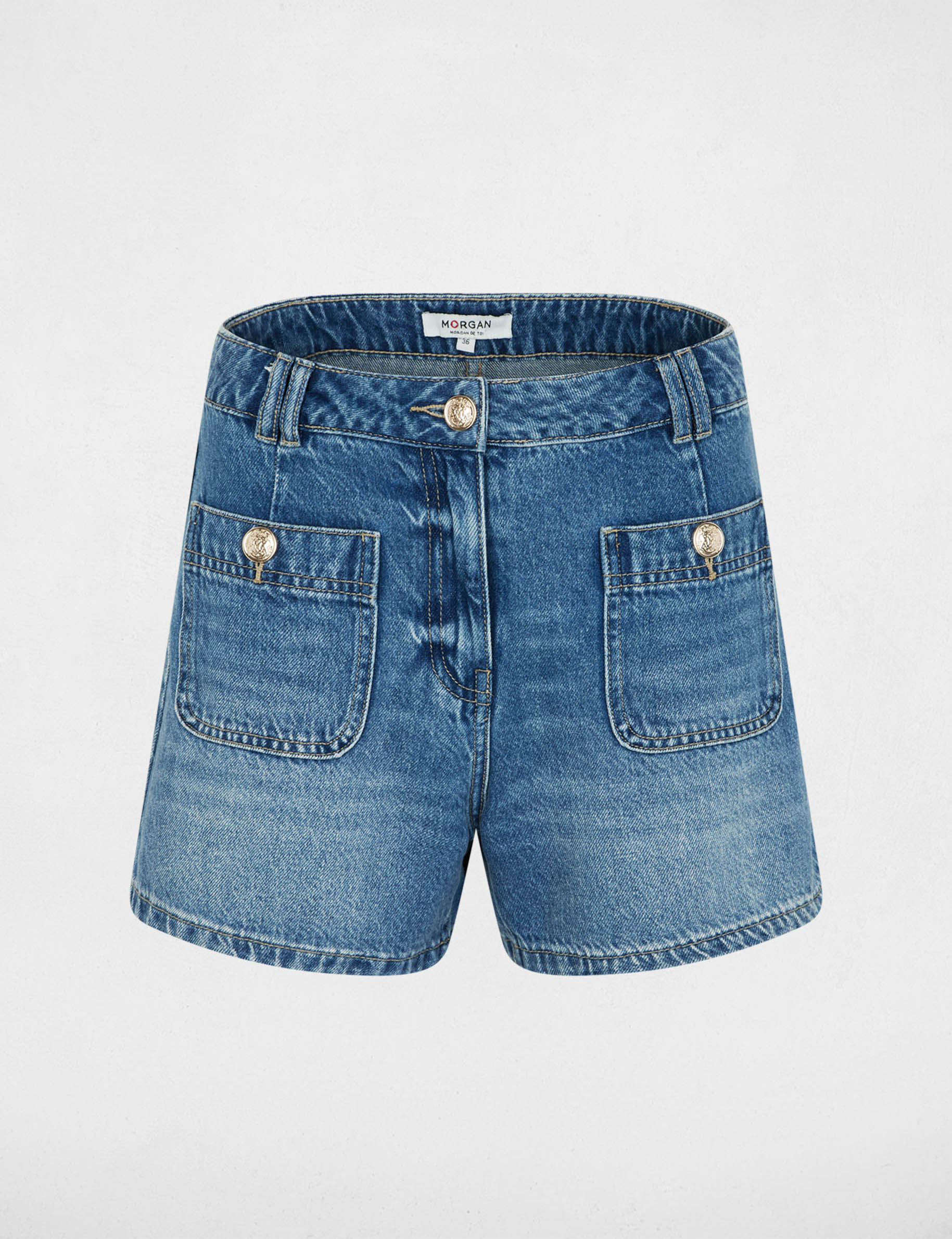 Slim denim shorts denim stone women