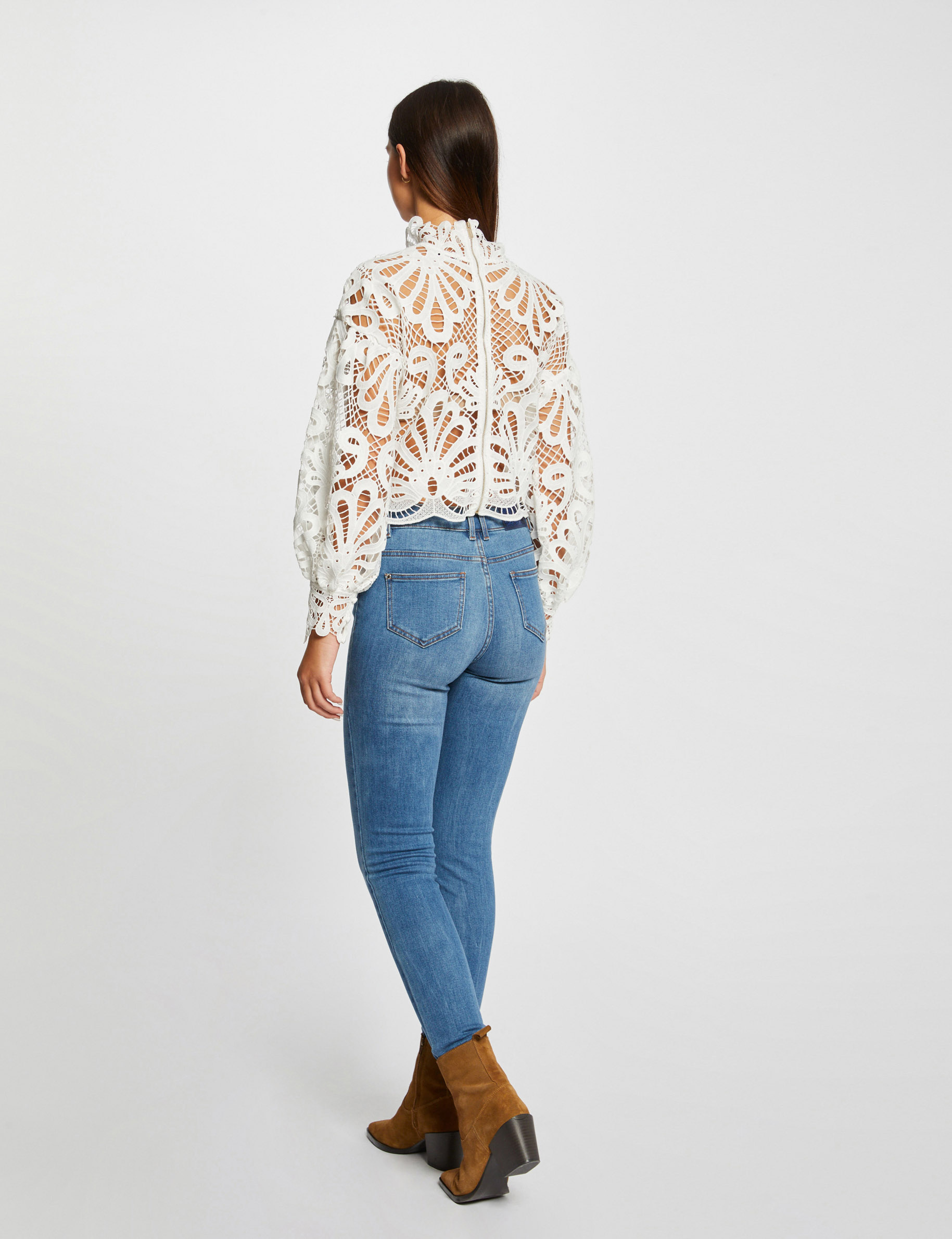 Skinny jeans with sequins details stone denim ladies'