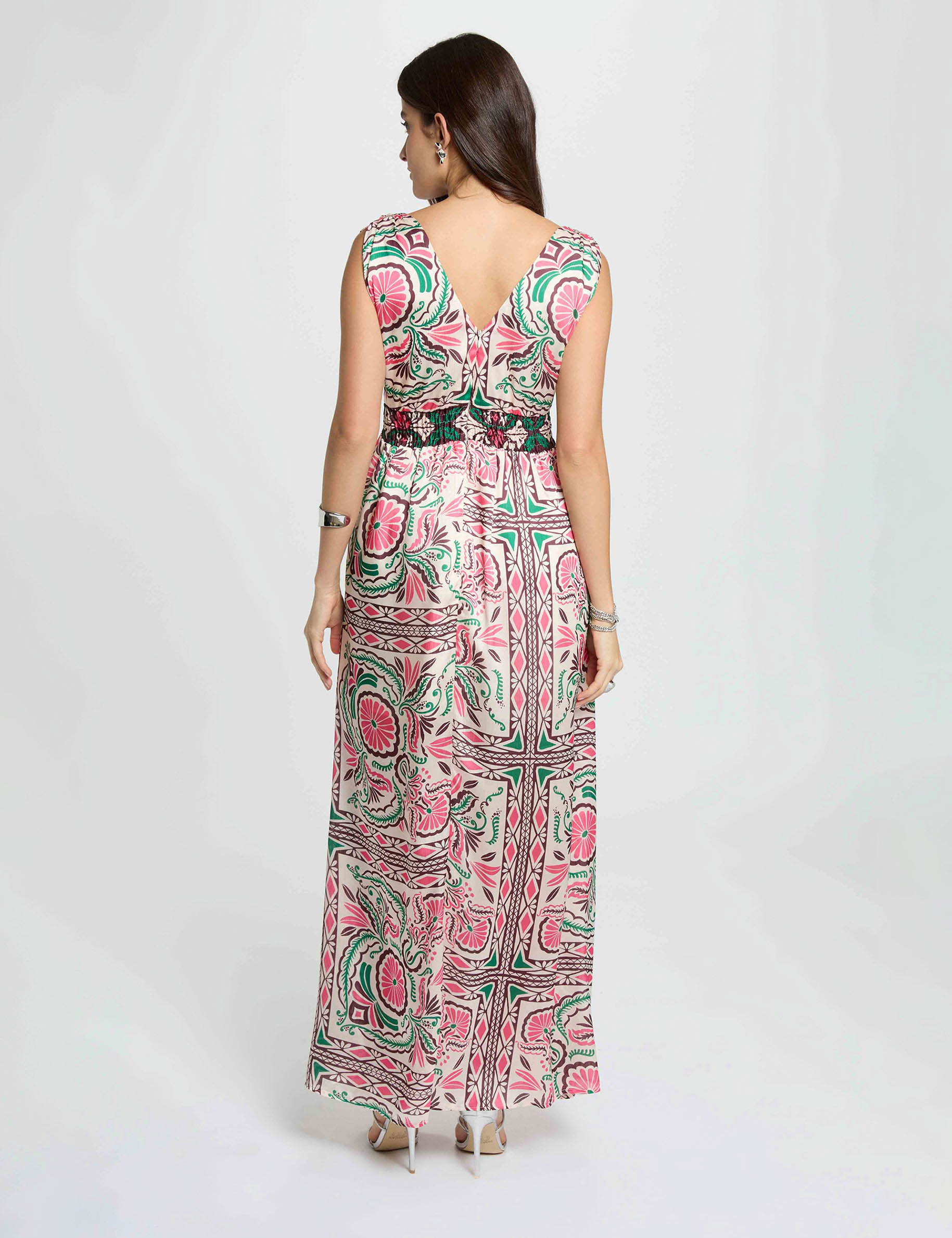 Fitted long dress multicolor women