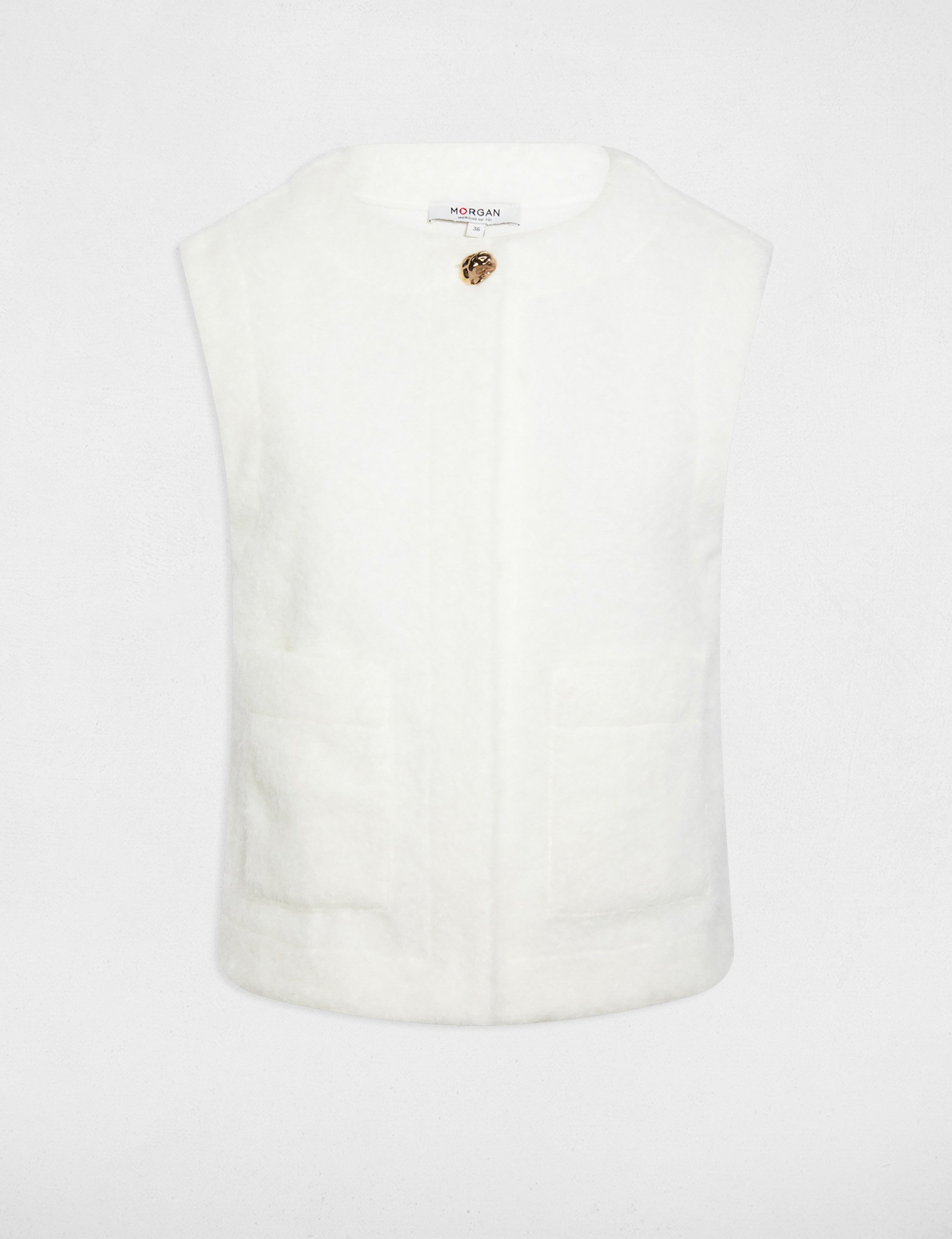 Sleeveless jacket ivory women