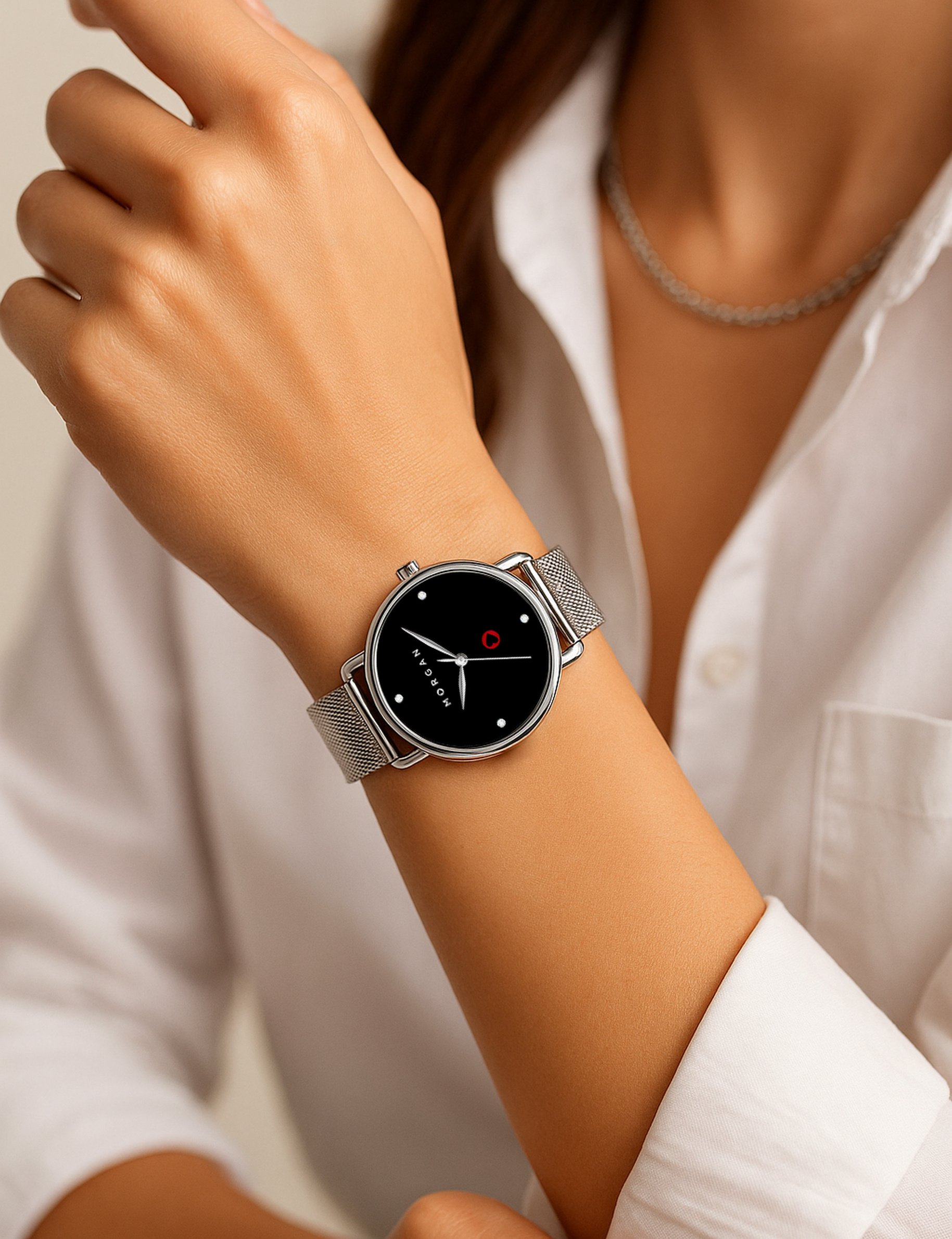 Watch silver color women