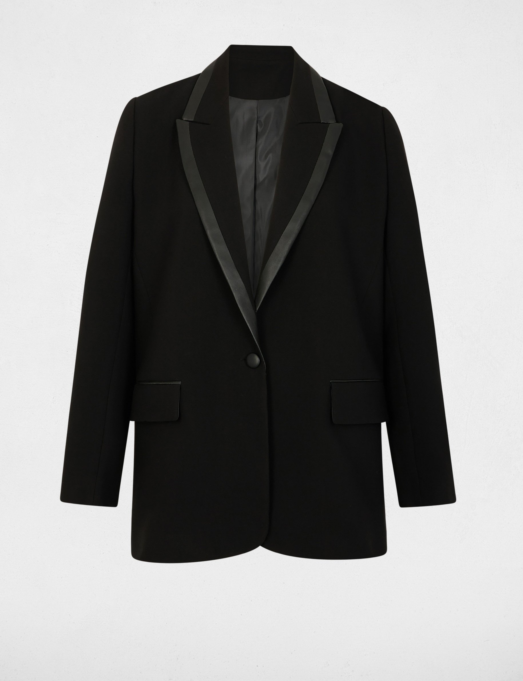 Tailored collar blazer black women