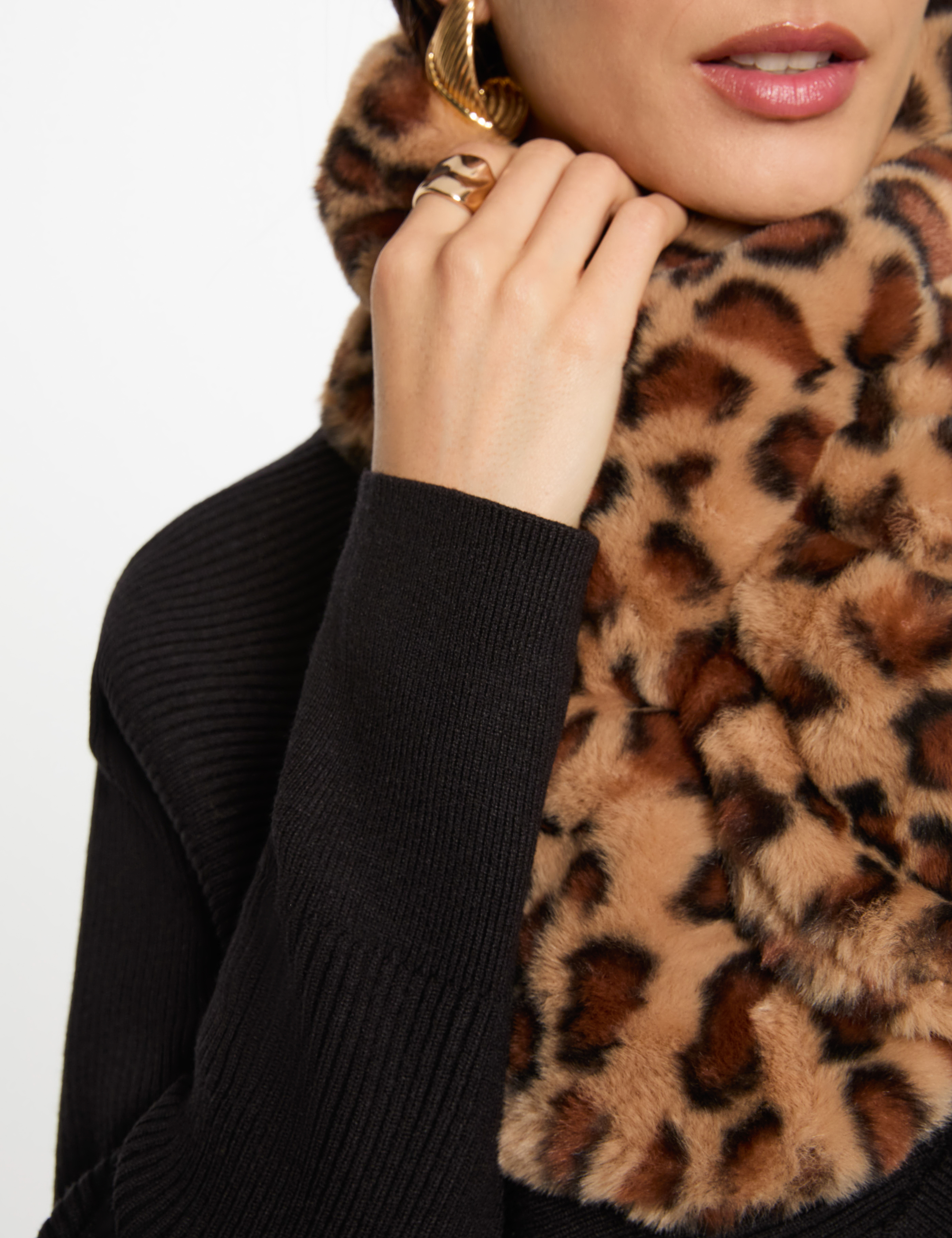 Faux fur scarf multicolor women