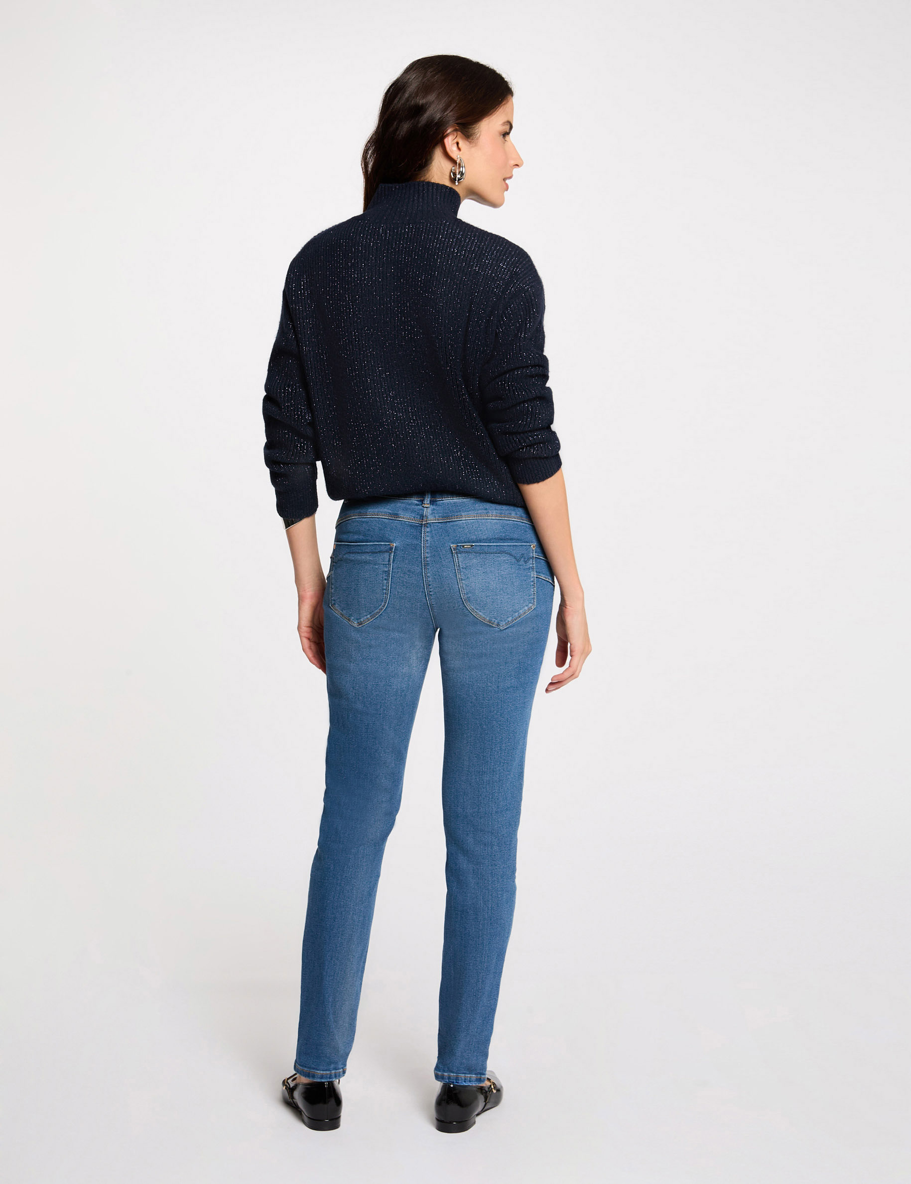 Standard waisted slim jeans denim stone women