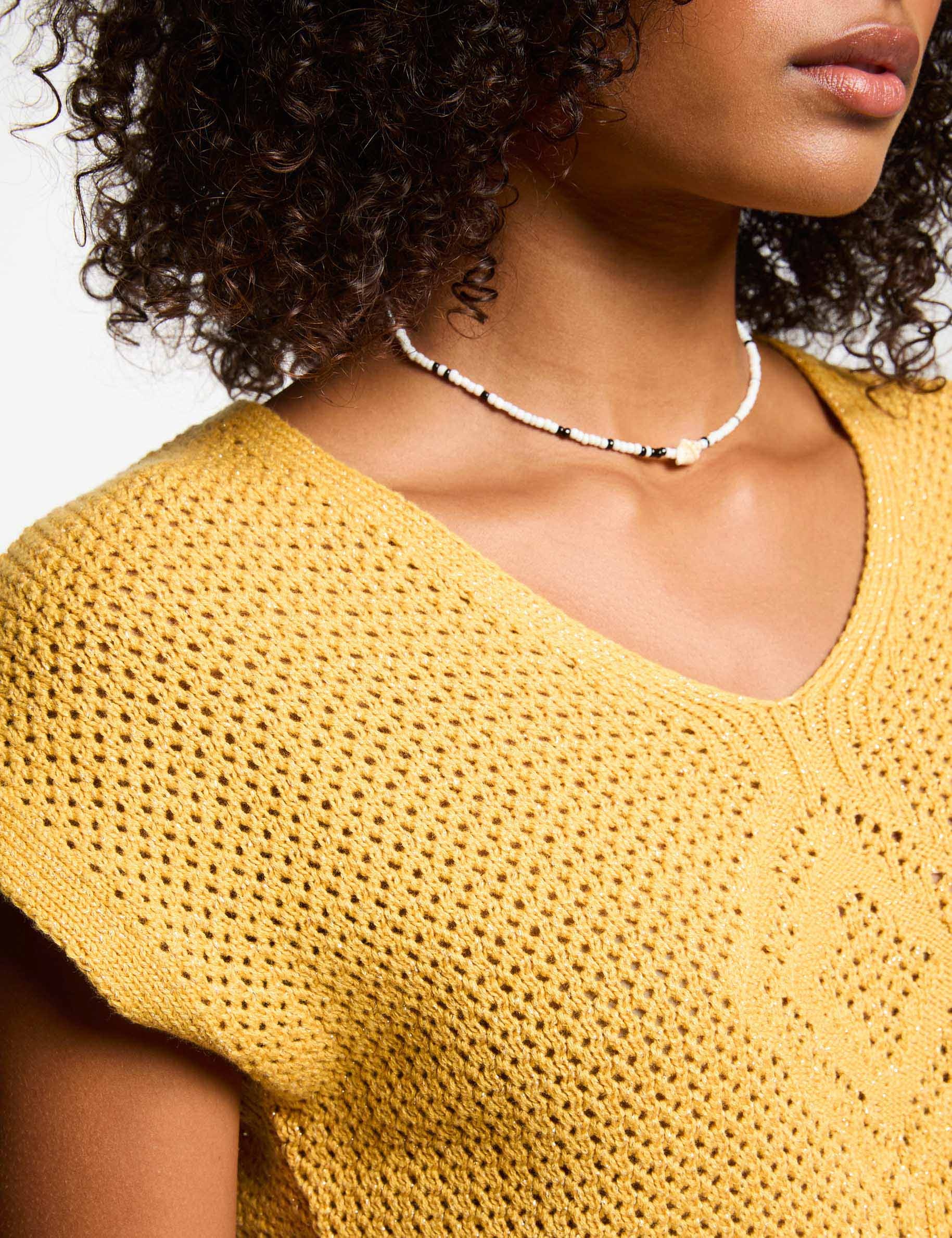 pull manches courtes jaune moutarde femme Pull manches courtes jaune moutarde femme