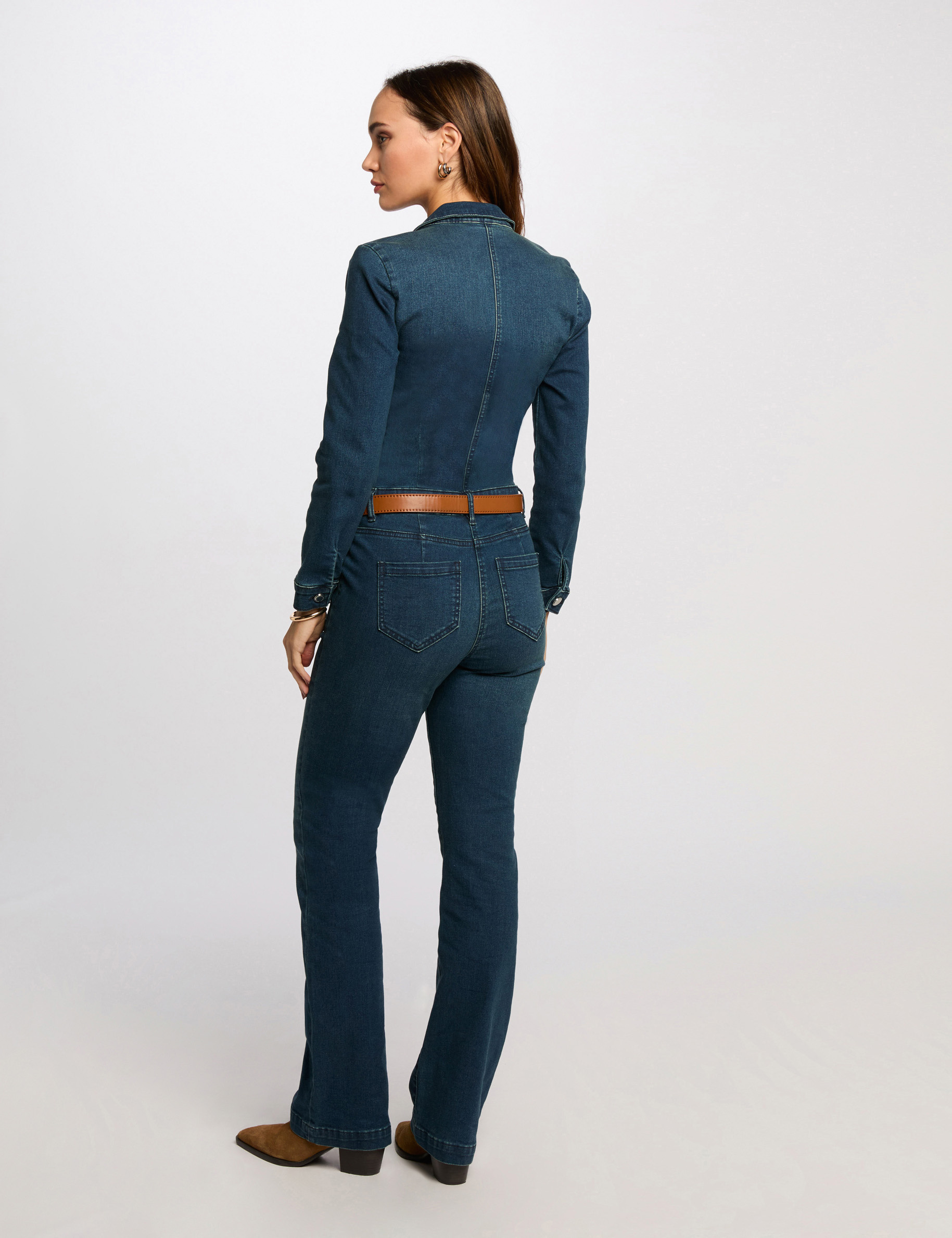 wide leg denim jumpsuit raw denim women Wide leg denim jumpsuit raw denim women