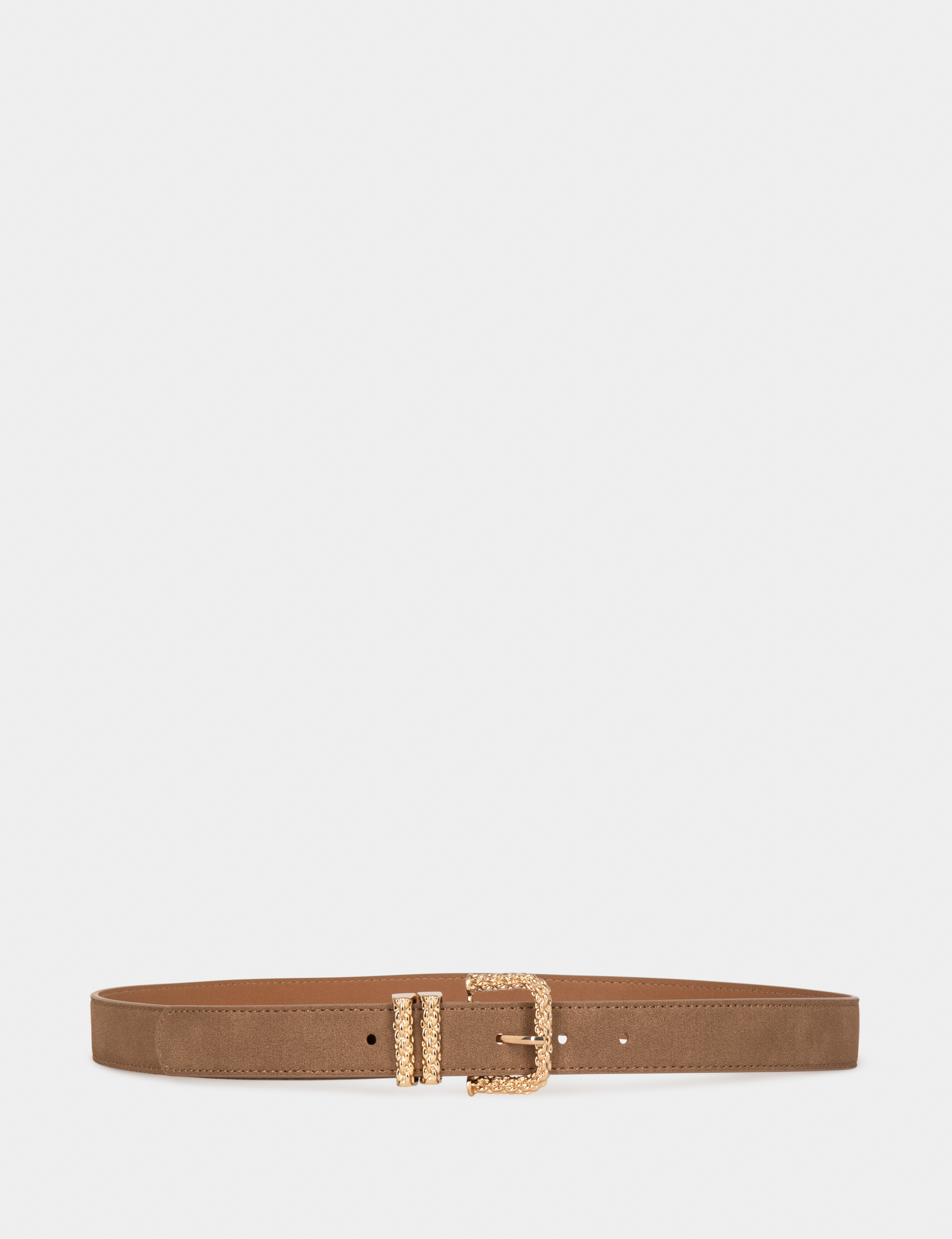Belt with twin keepers chestnut brown ladies'