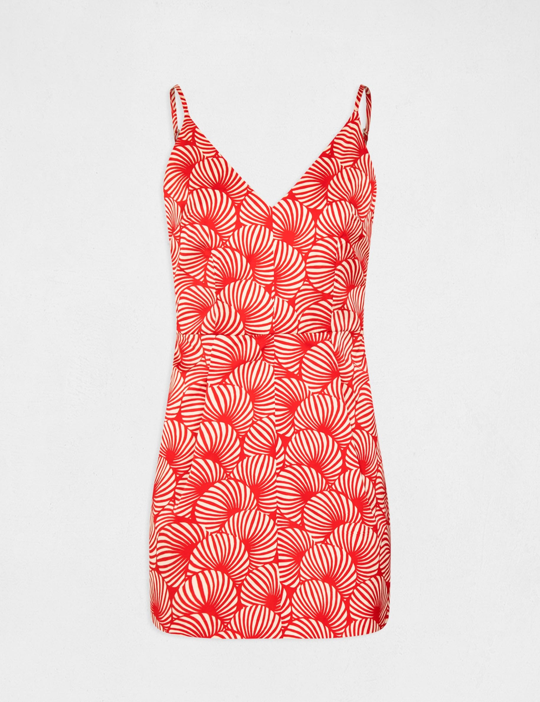 A-line dress abstract print red ladies'